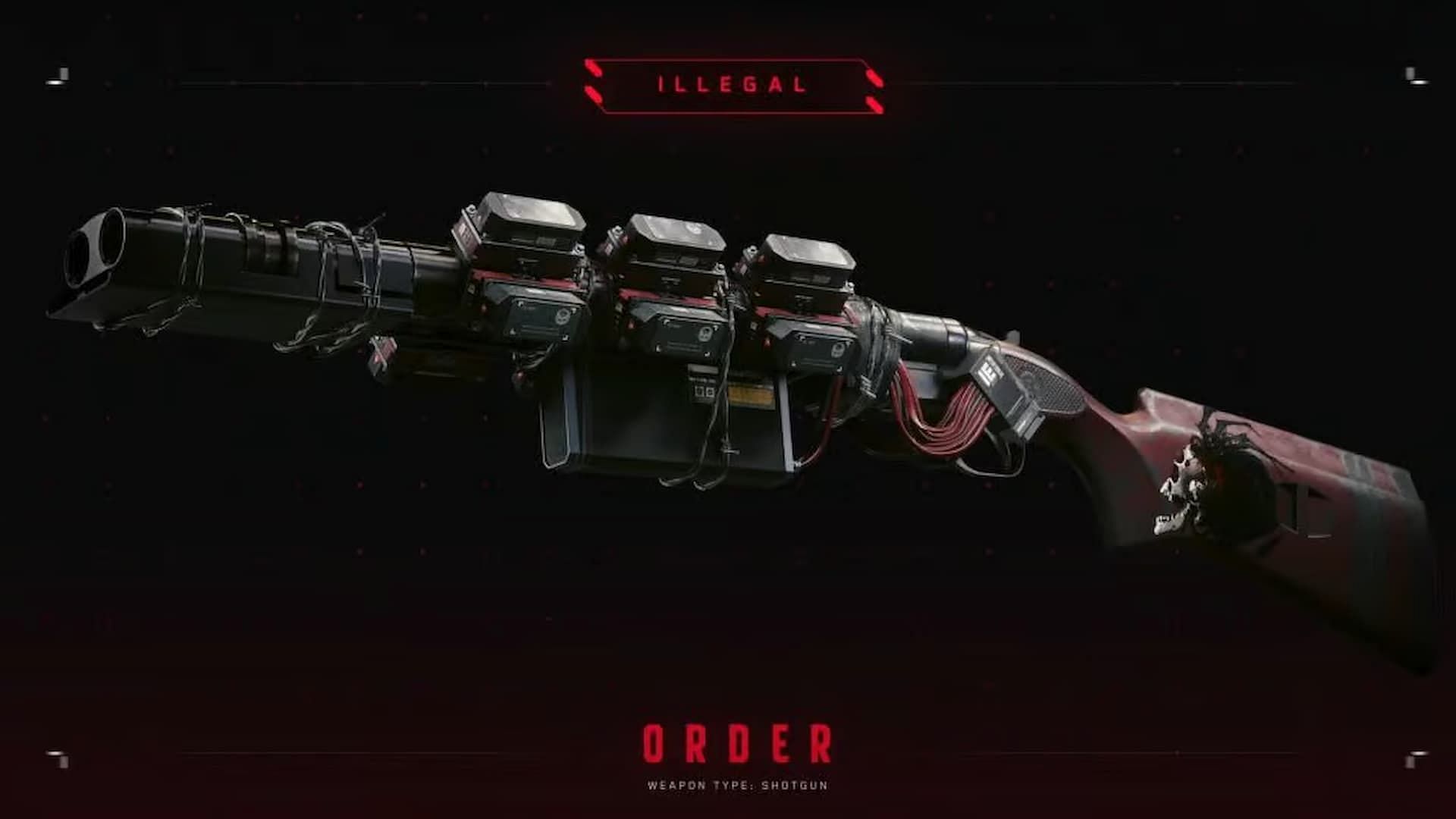 This new shotgun features bulky attachments and a sinister design (Image via CD Projekt RED)