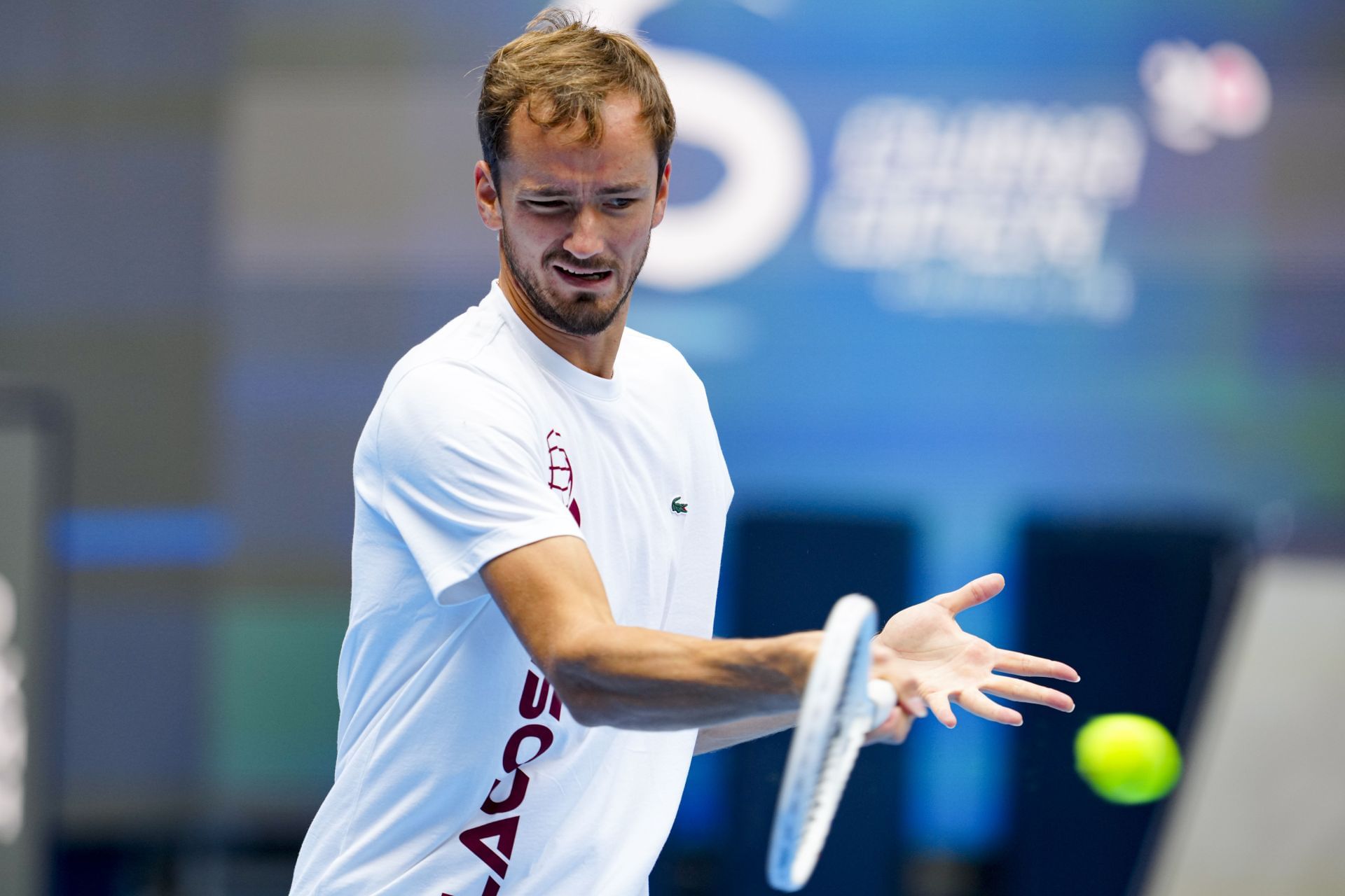 Daniil Medvedev practicing ahead of 2023 China Open