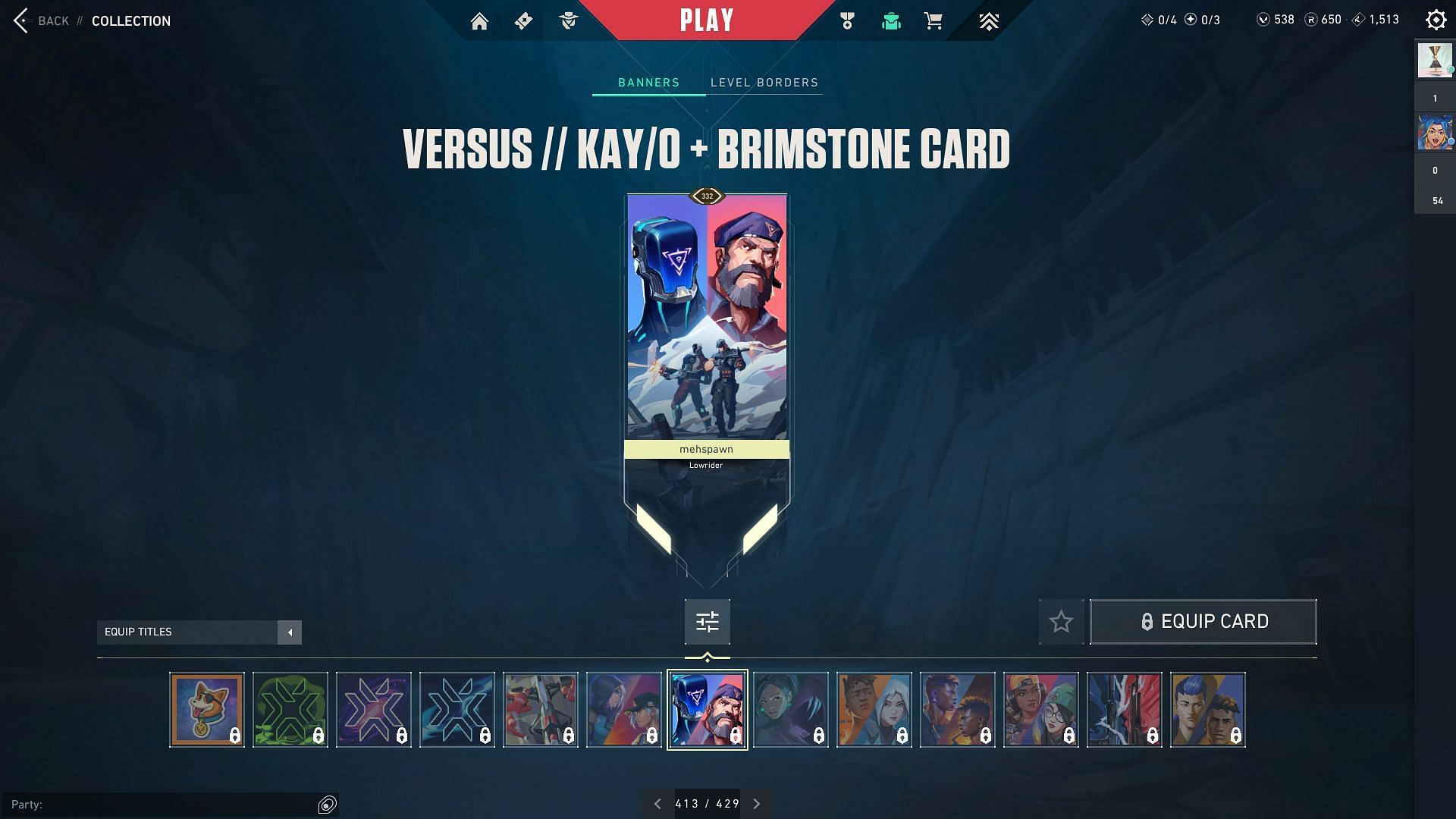 The Versus KAY/O + Brimstone Player Card (Image via Riot Games)