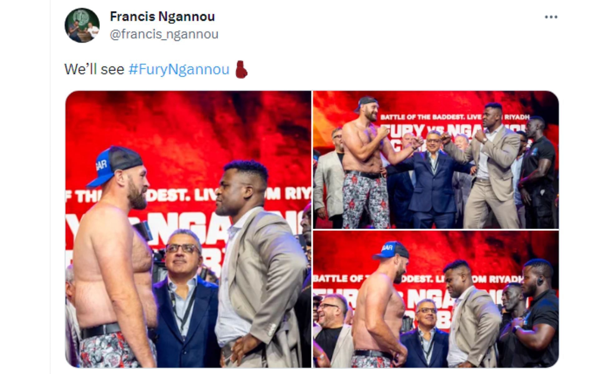 #FuryNgannou staredown