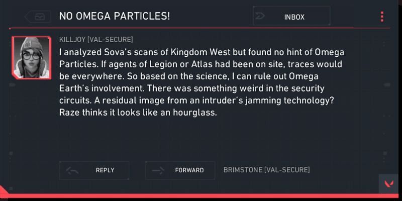 Sova&#039;s email to Brimstone (Image via Riot Games)