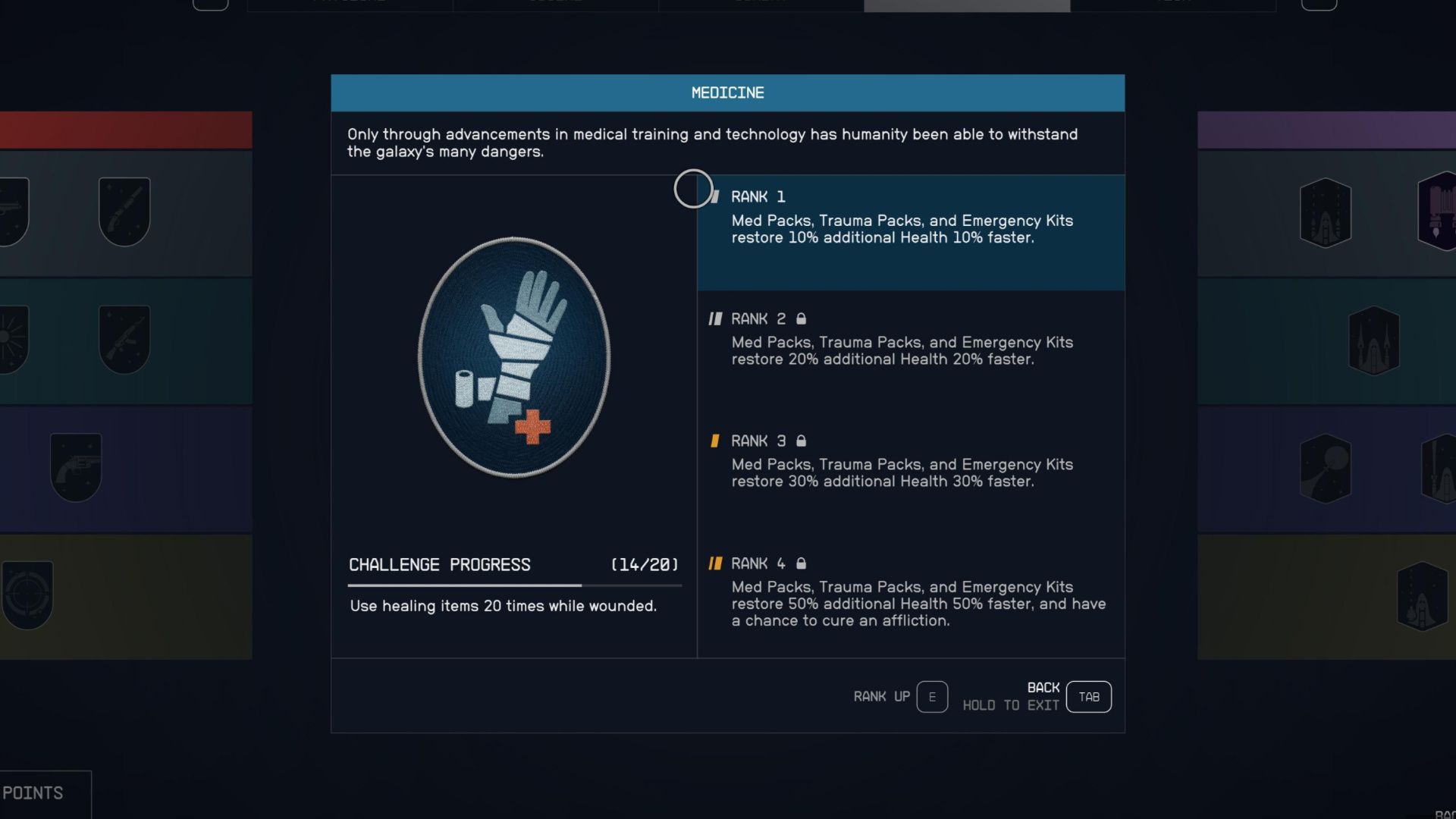 Medicine skill in Starfield (Image via Bethesda Game Studios)