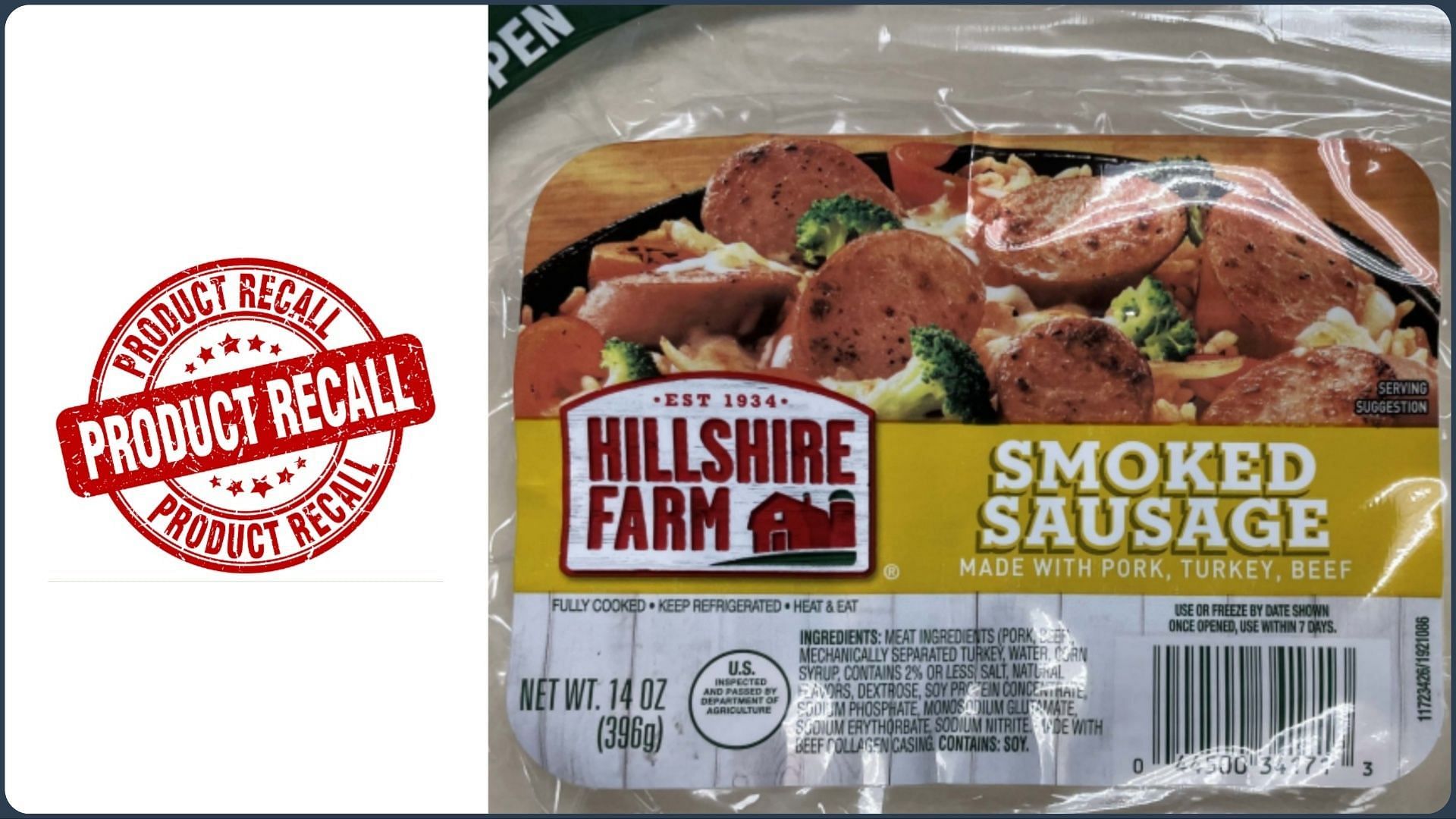 Hillshire Farms smoked sausage recall Reason, establishment number