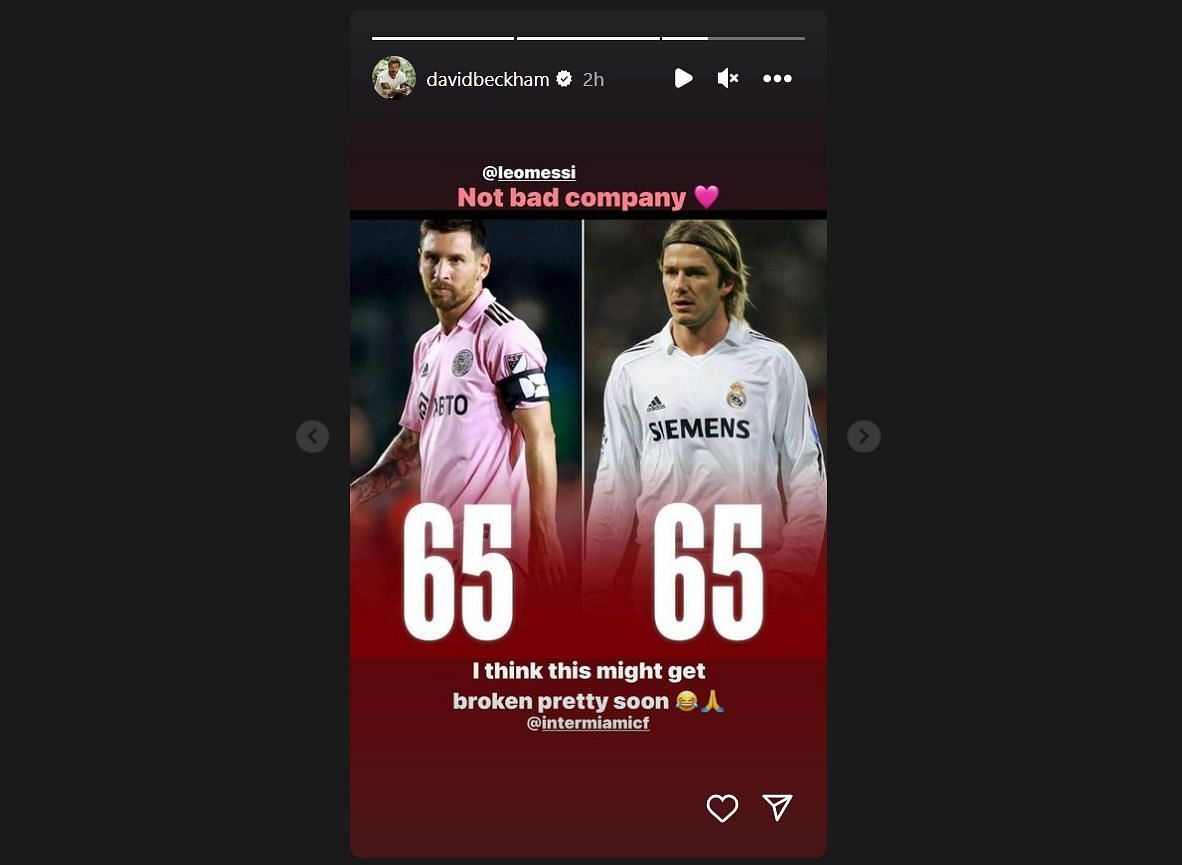 Screenshot of Beckham&#039;s Instagram Story