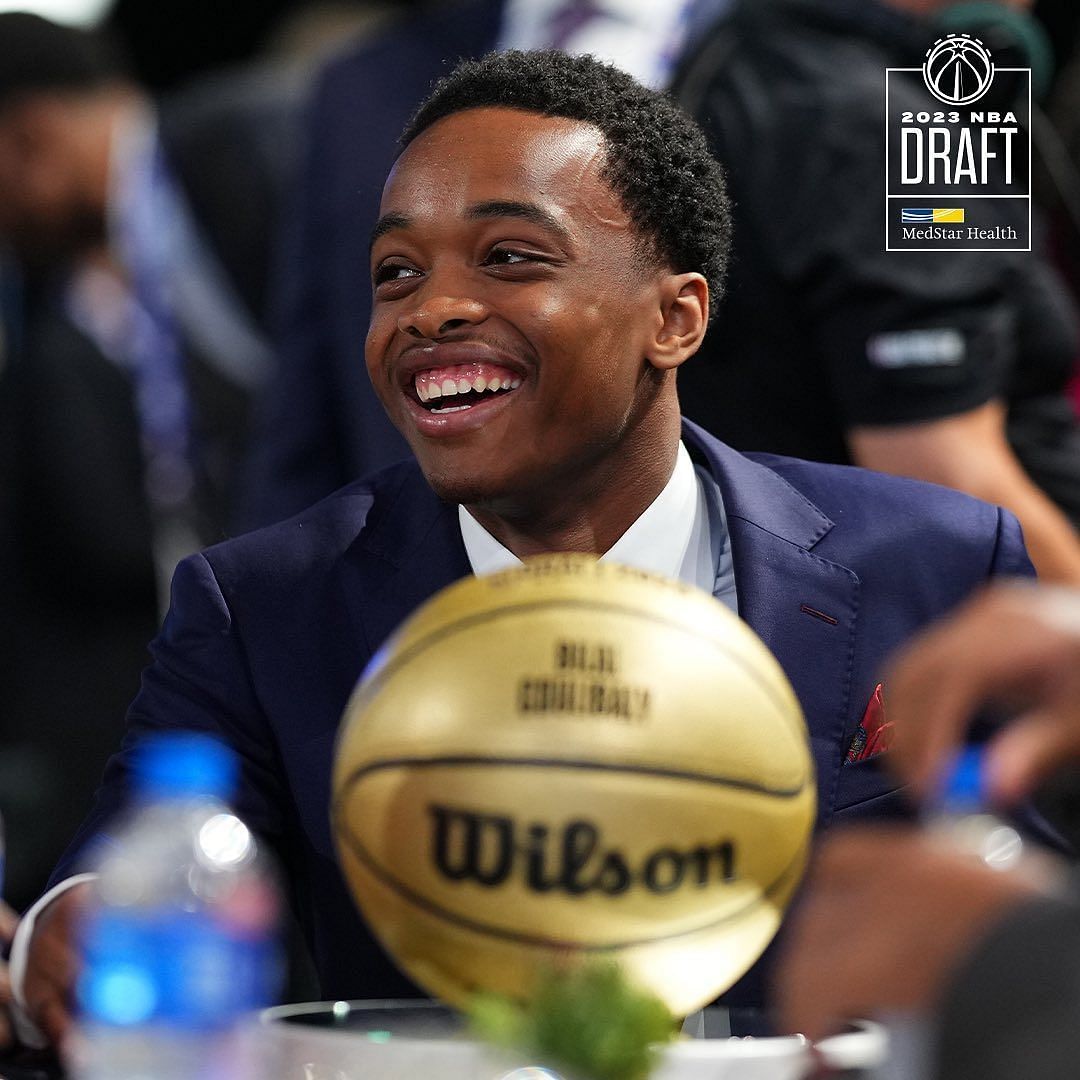 Bilal Coulibaly after getting drafted to the Washington Wizards