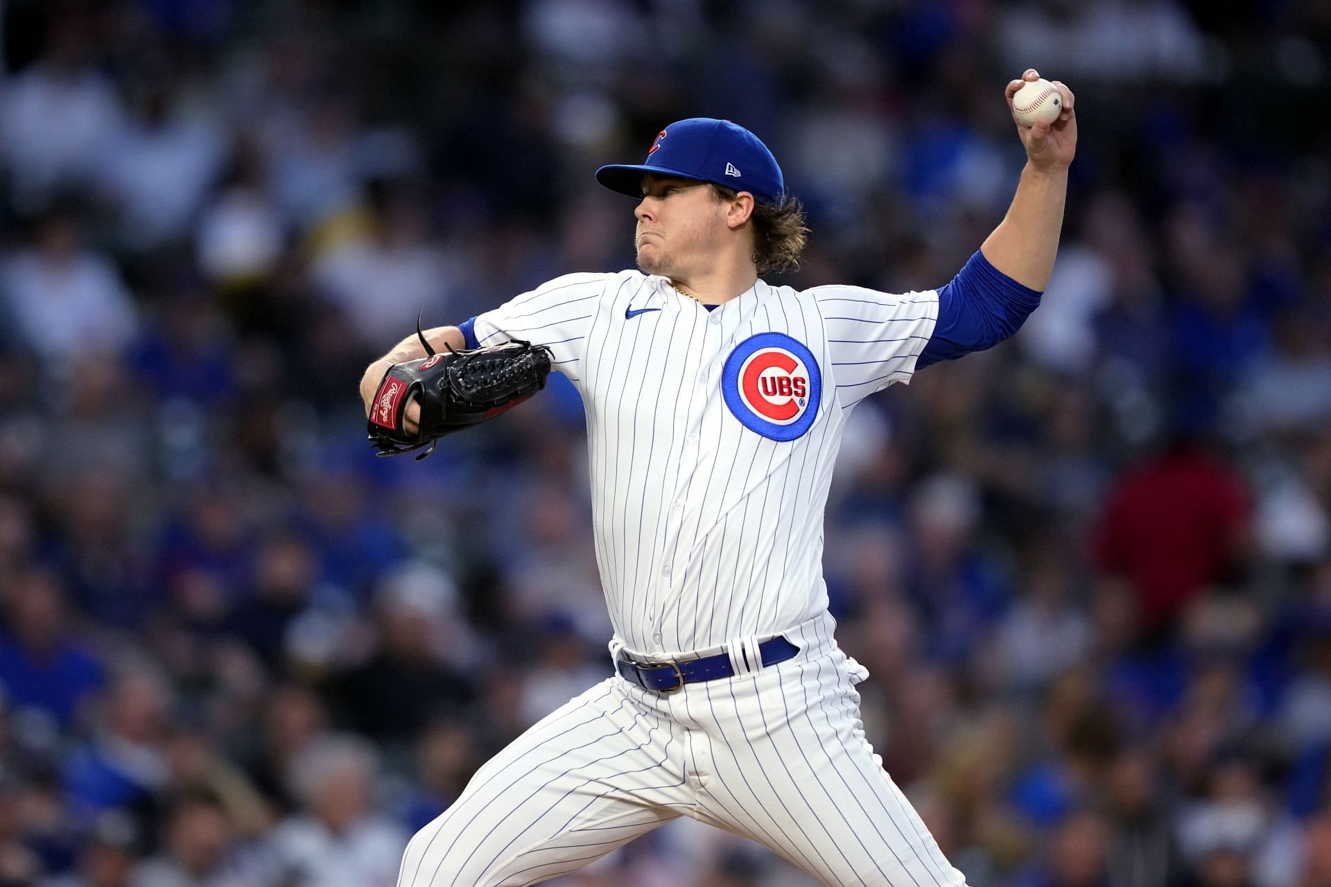 Chicago Cubs starting pitcher Justin Steele against the Milwaukee Brewers on Aug. 29, 2023