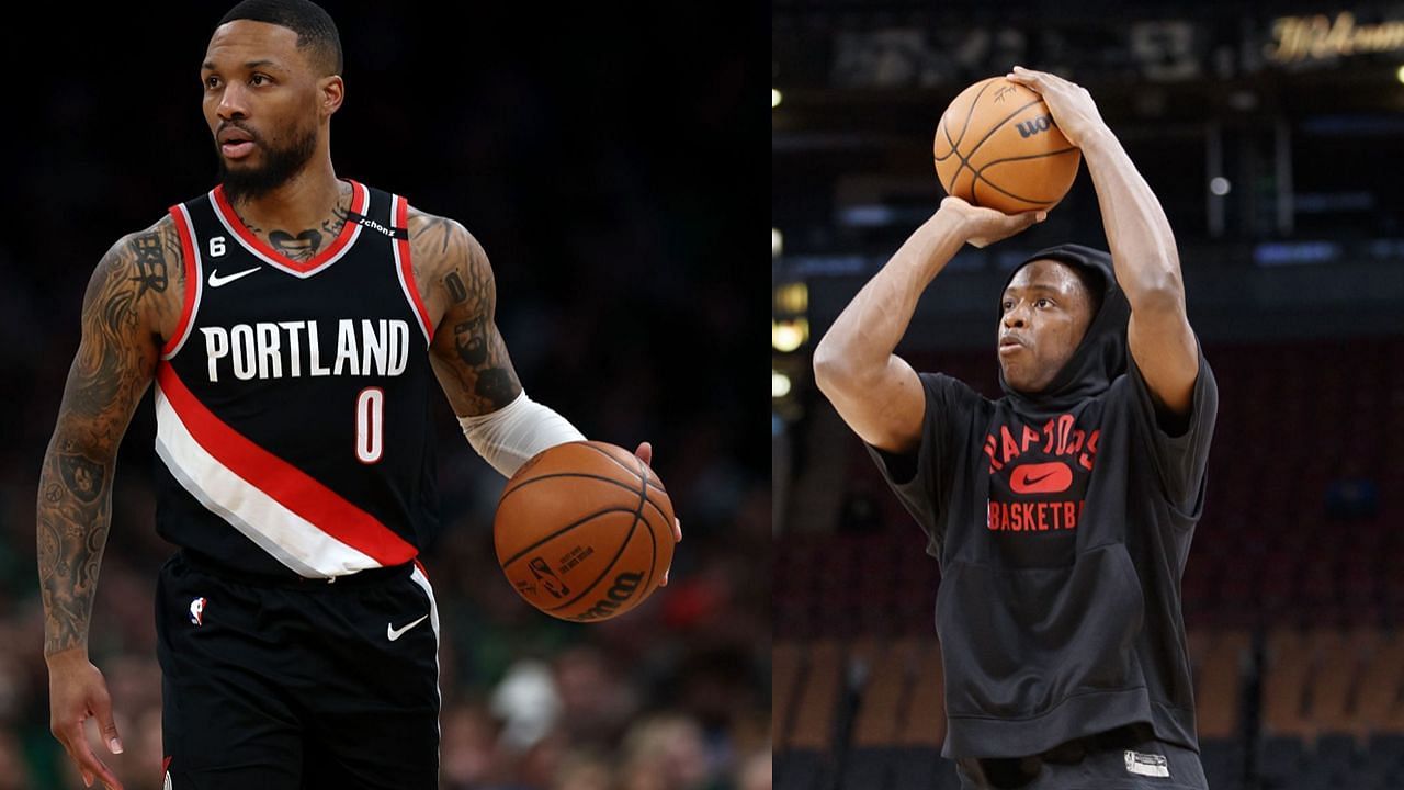 Looking at a possible Damian Lillard (L) trade for OG Anunoby (R) and other assets