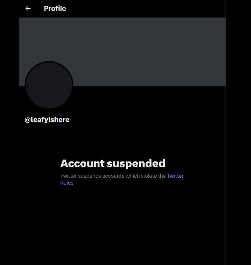 Screengrab of his suspended X profile (Image via X)