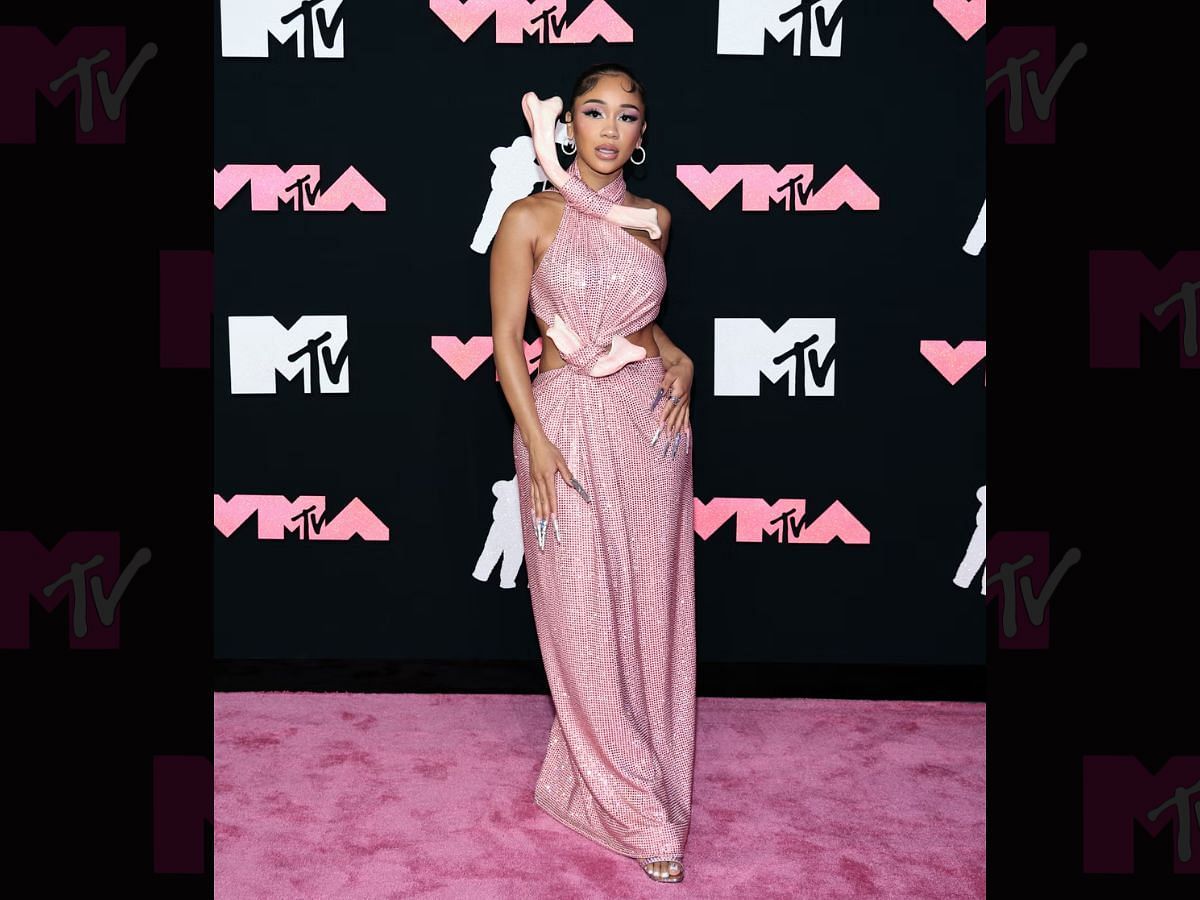 Saweetie at the 2023 MTV VMAs (Image via Getty)