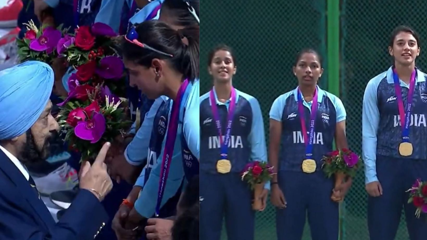 Indian players with their gold medals.