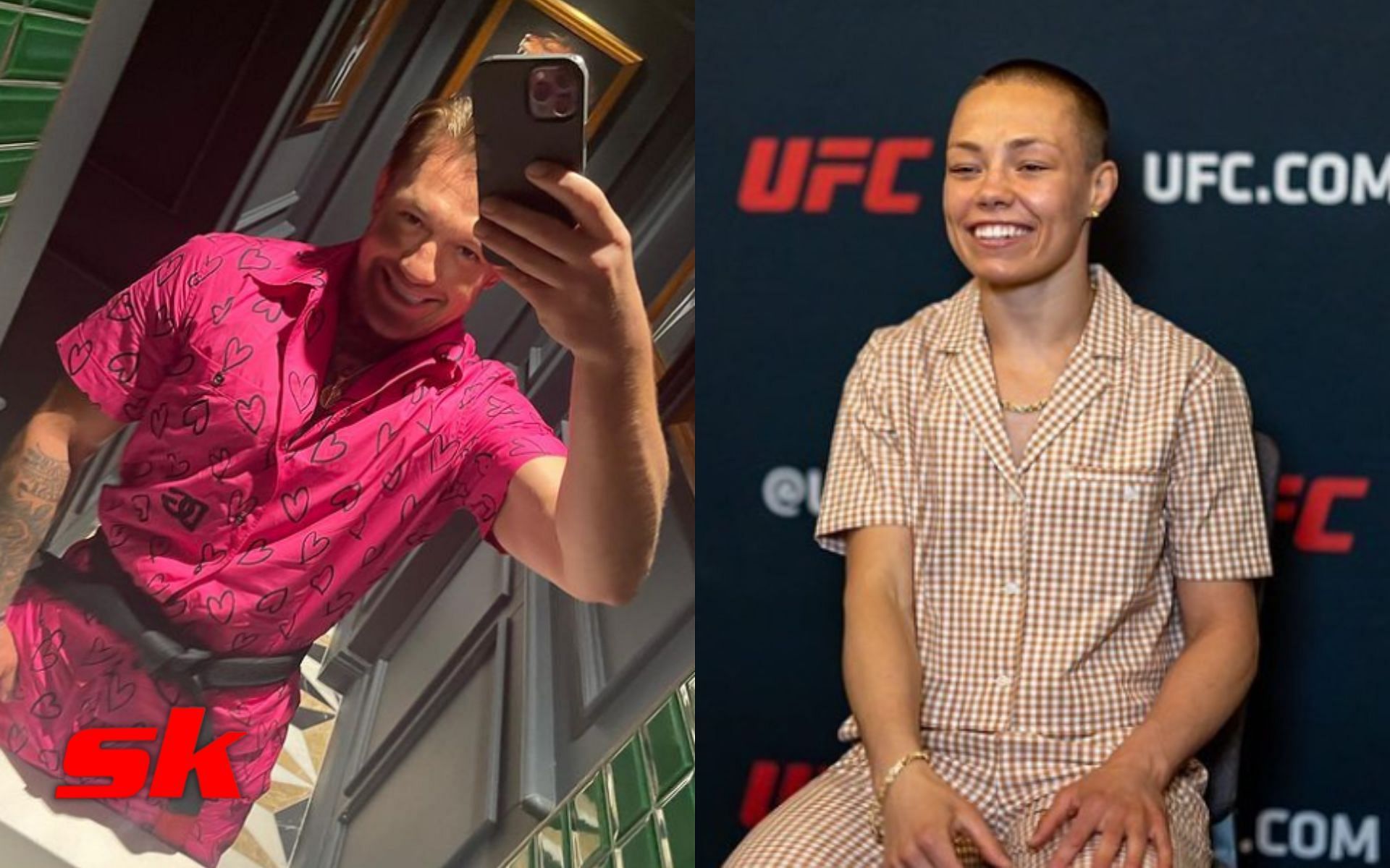 Conor McGregor (left - via @thenotoriousmma), Rose Namajunas (right - via @rosenamajunas)