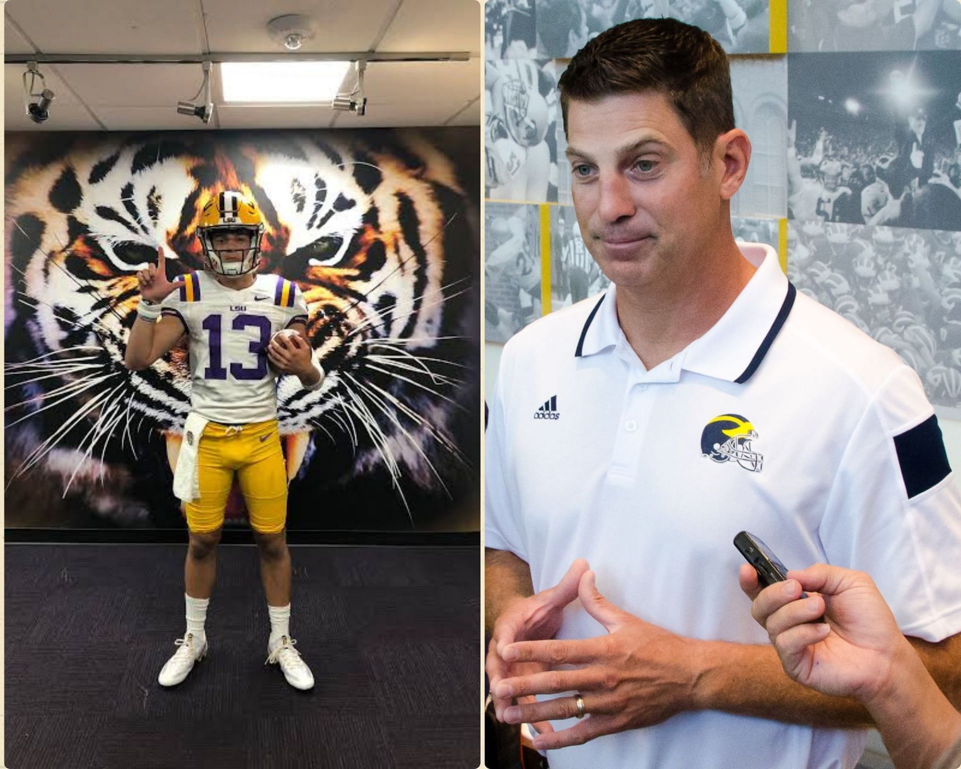 LSU quarterback, Garrett Nussmeier and Doug Nussmeier