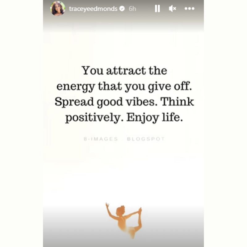 Tracey Edmonds&#039; status on life and positivity