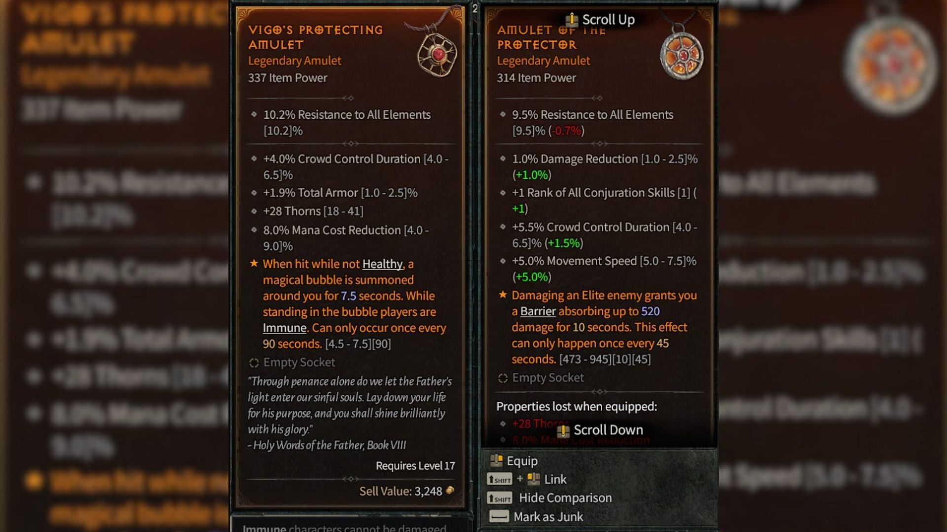 Affix comparison in Diablo 4 (Image via u/Filipjfry10)