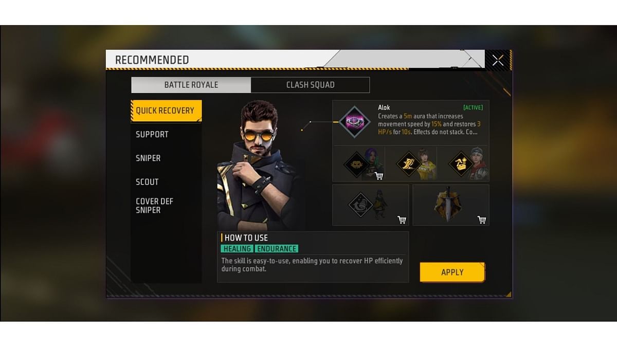 free fire attack character combination