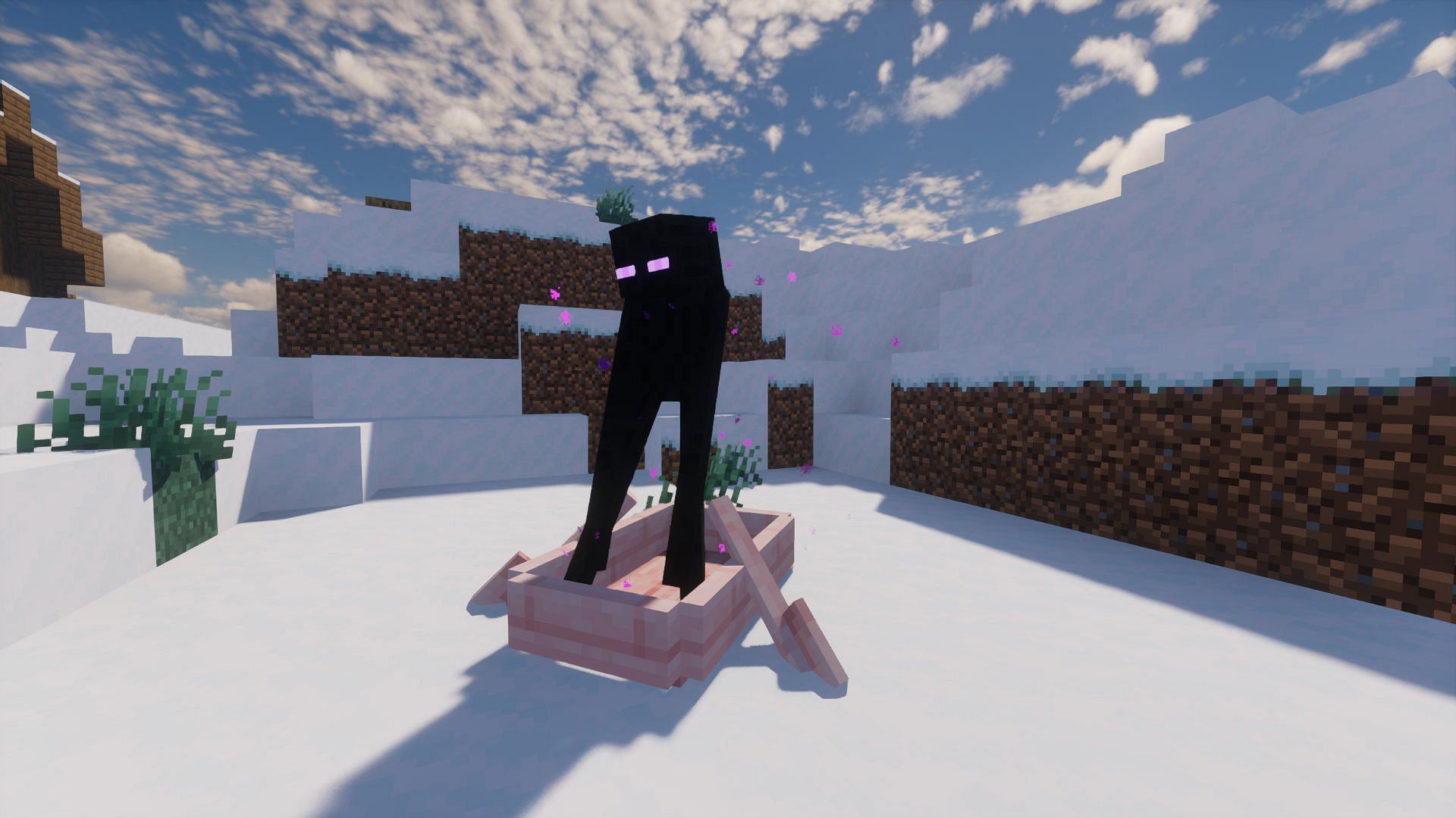 Endermen in the Java version cannot teleport out of the boat (Image via Mojang)