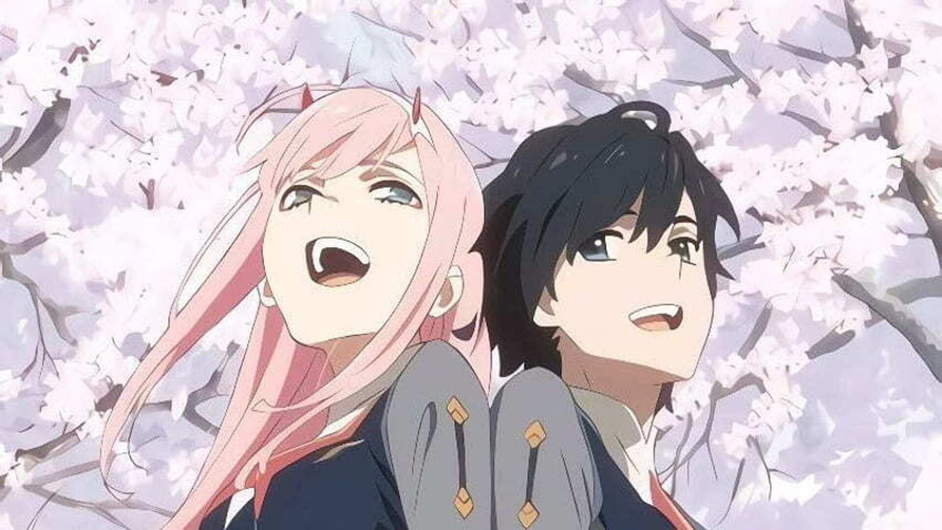 Hiro and Zero Two holding hands (Image by A-1 Pictures)