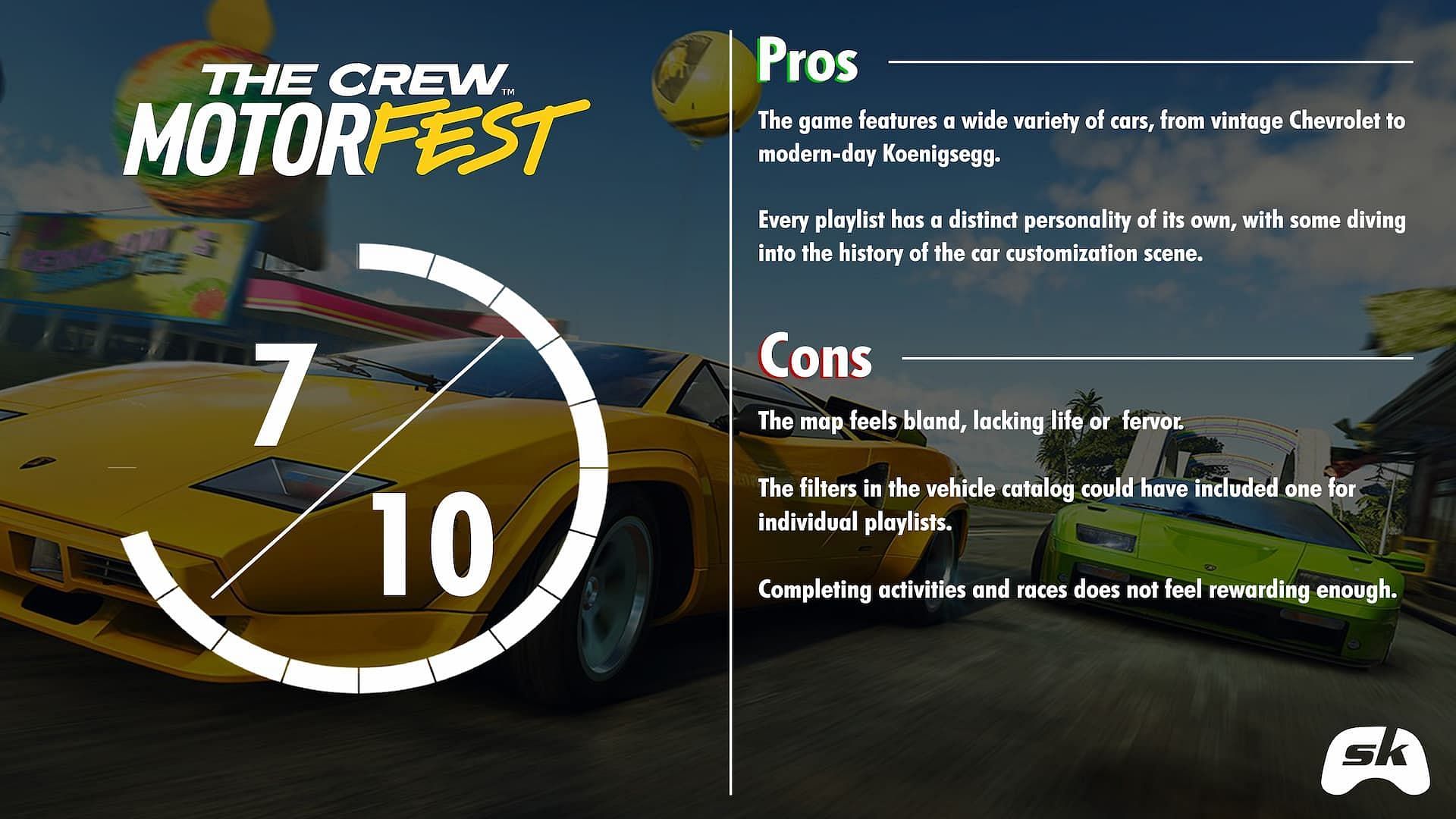The Crew Motorfest receives a 7/10. (Image via Sportskeeda)