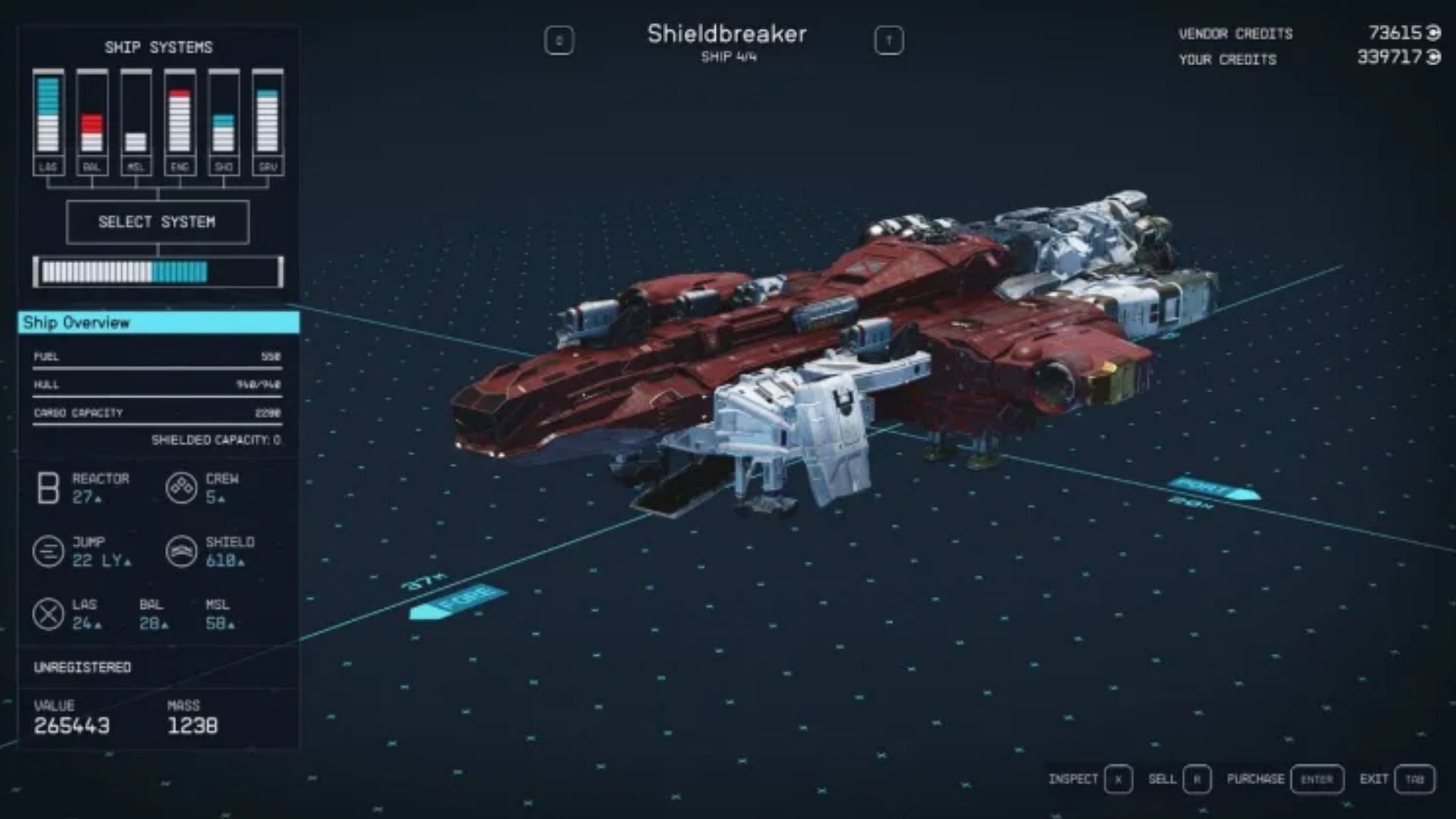 The Shieldbreaker is fast among the paid spaceships (Image via Bethesda)