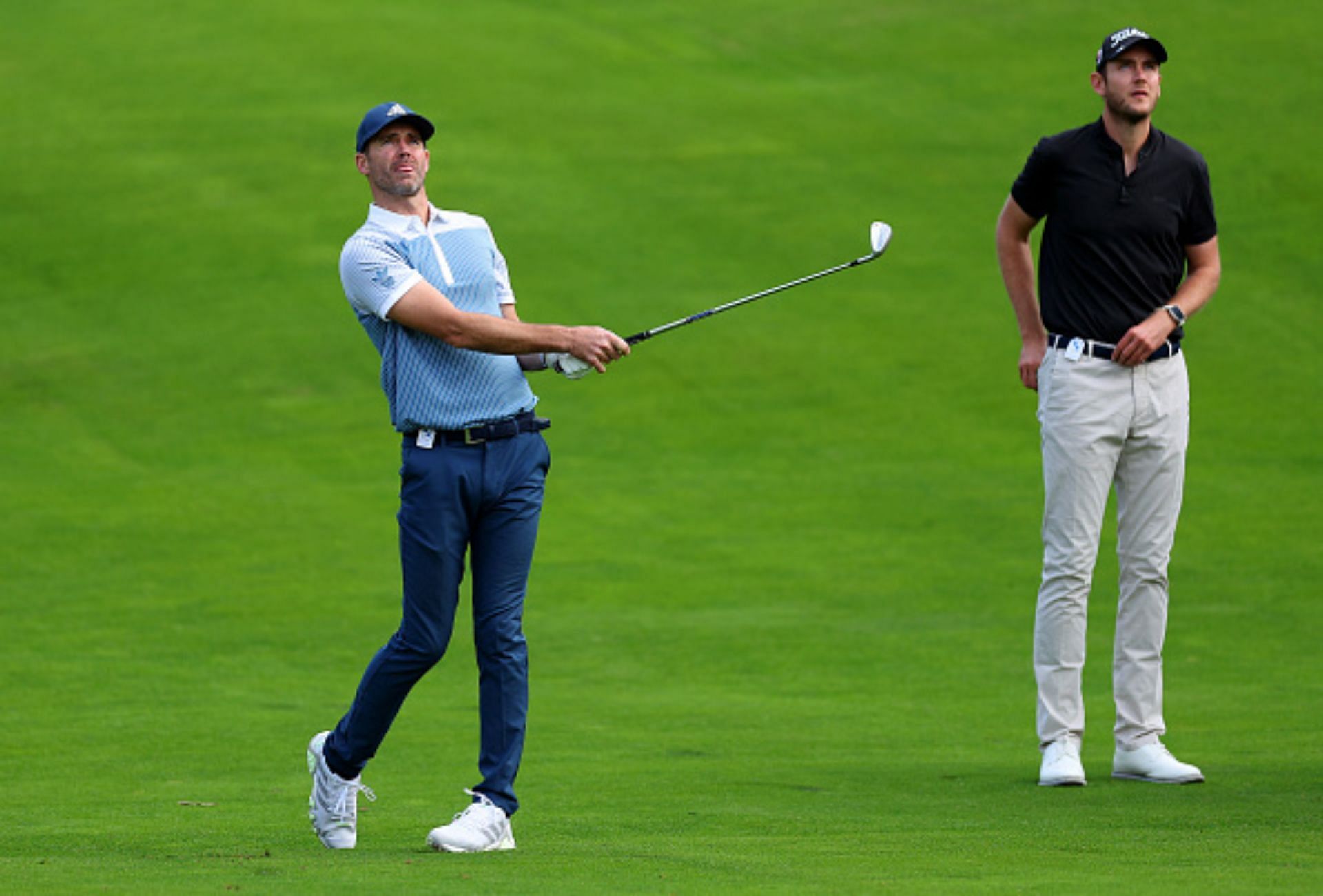 Jimmy Anderson and Stuart Broad, 2023 BMW PGA Championship Pro-Am event (Image via Getty).