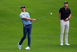 English cricket legends James Anderson and Stuart Broad tee off alongside Justin Rose, Sir AP McCoy at BMW PGA Championship Celebrity Pro-Am