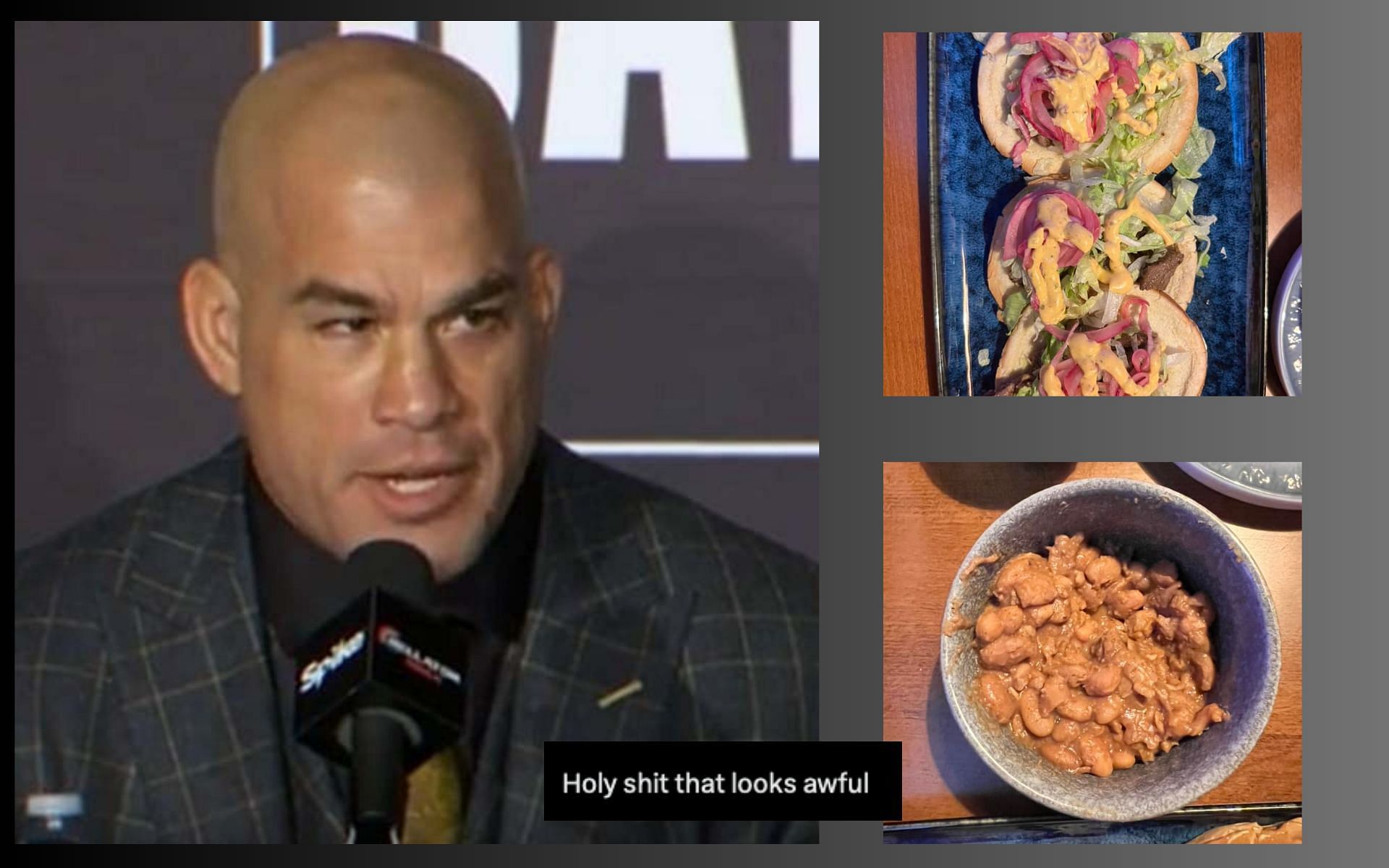 Tito Ortiz, Images of food from his new restaurant (Image Courtesy - MMA News, @FullContactMTWF on Twitter/X)