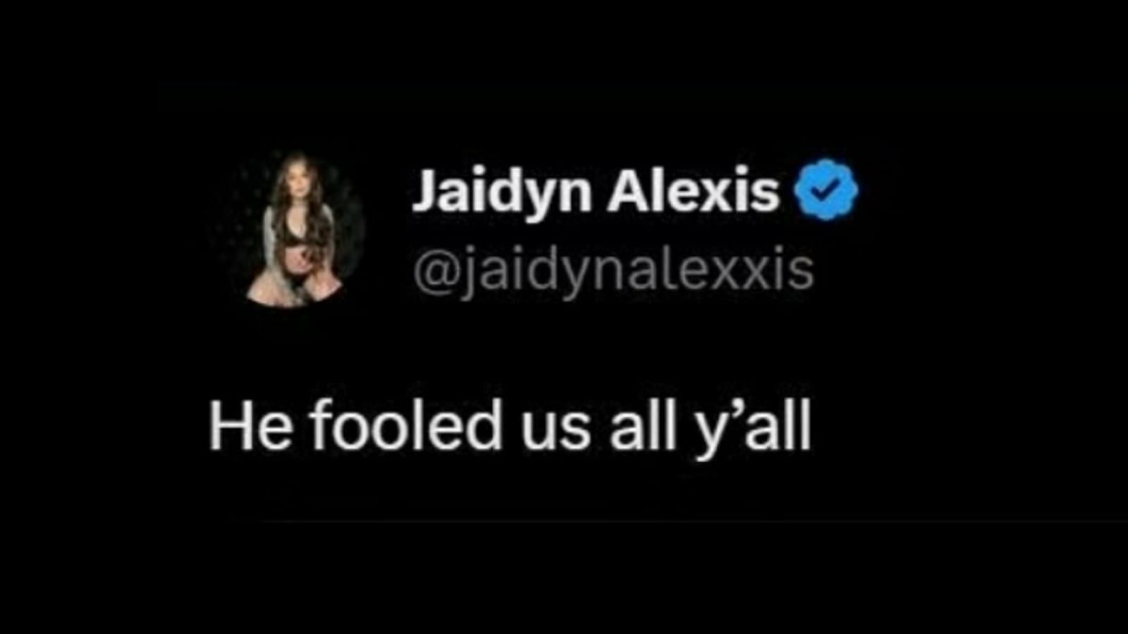 Jaidyn Alexis&#039; tweet (Image via X)