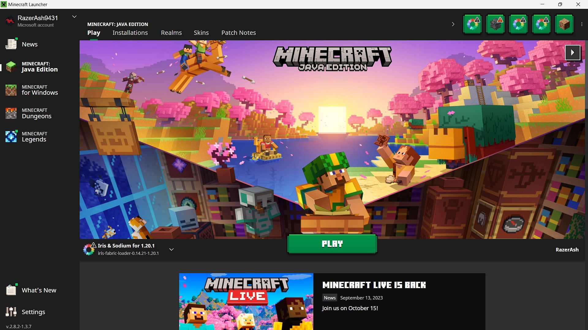 Try updating or reinstalling the Minecraft Launcher on the device (Image via Sportskeeda)