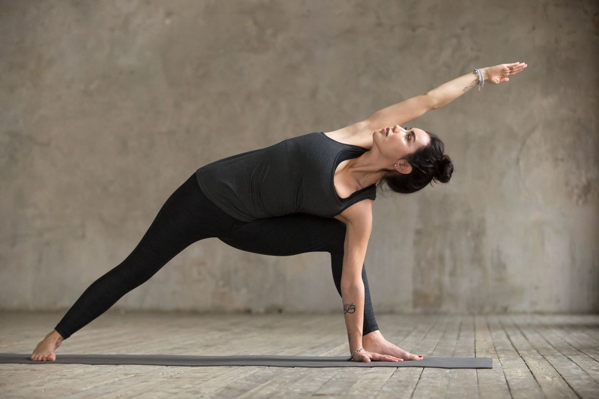 Yoga Inspiration - Parivrtta Baddha Parsvakonasana Revolved Side Angle Pose  Image © Leslie Kaminoff's Yoga Anatomy Buy it here http://amzn.to/1ctMdtp B  e n e f i t s: — Strengthens the arches,
