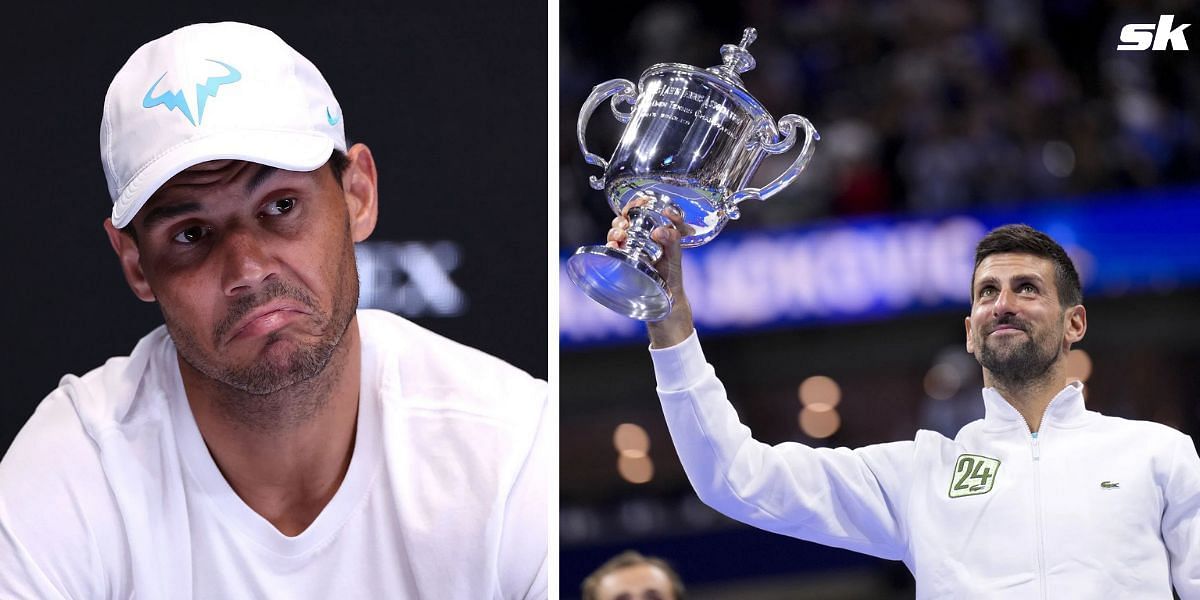 Rafael Nadal (L) and Novak Djokovic