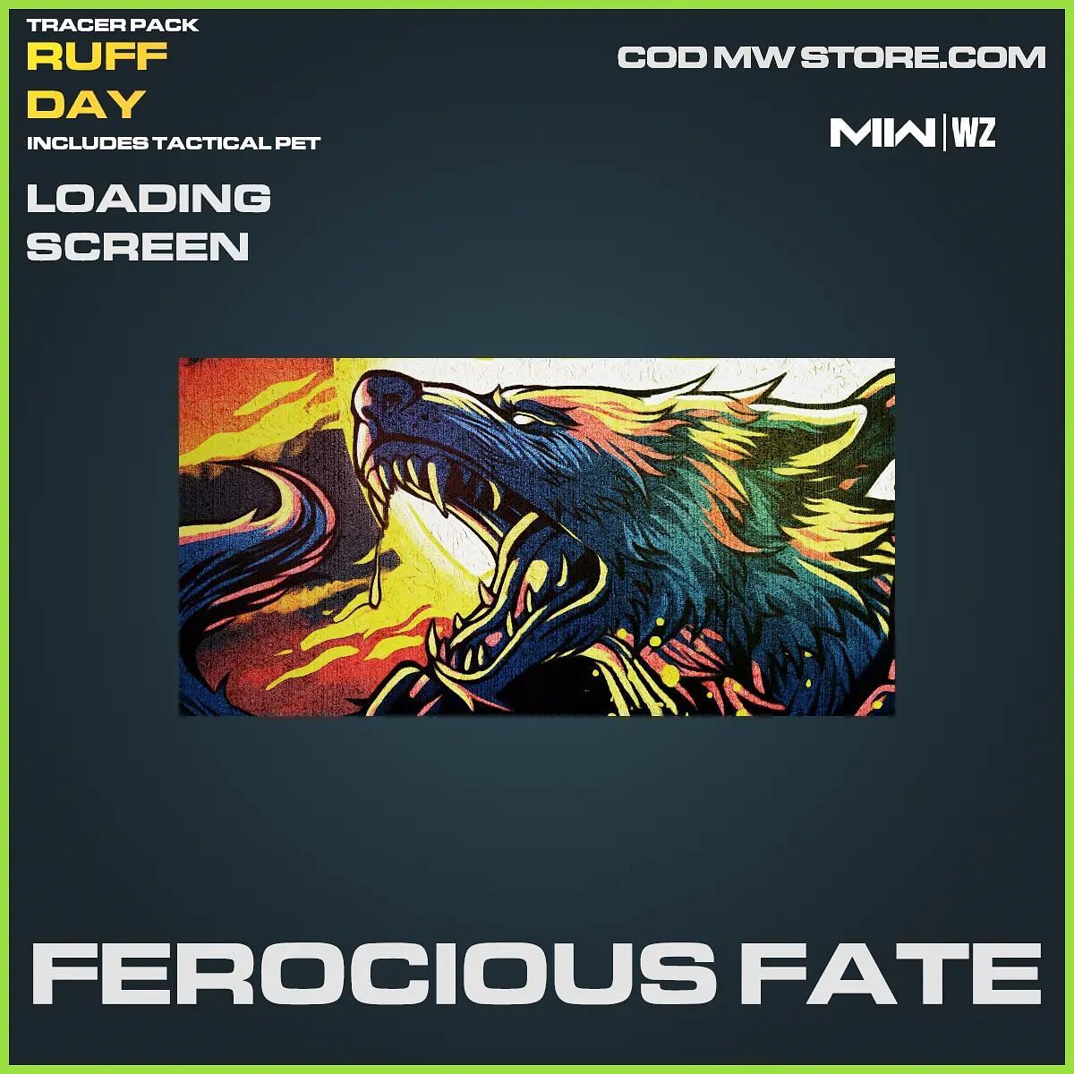 Loading screen-Ferocious fate in &#039;Ruff Day&#039; bundle (Image via codmwstore.com)