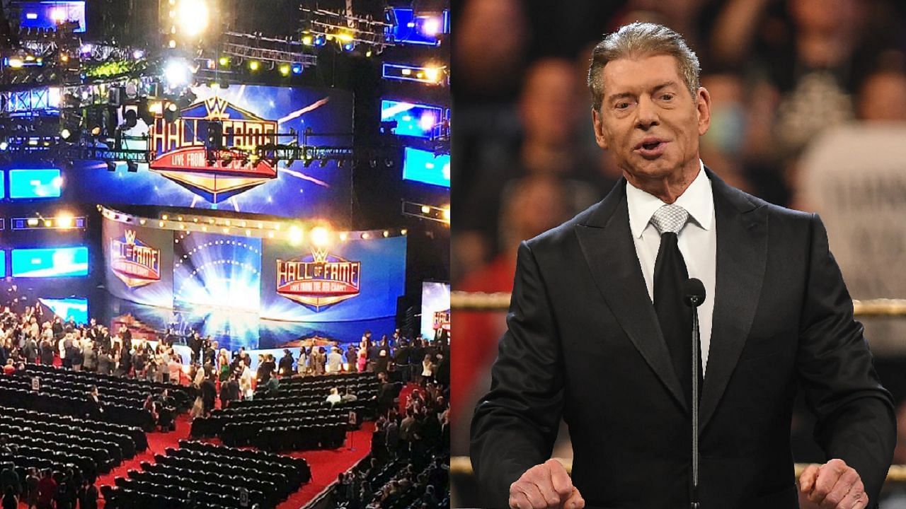 Vince McMahon at the Hall of Fame ceremony