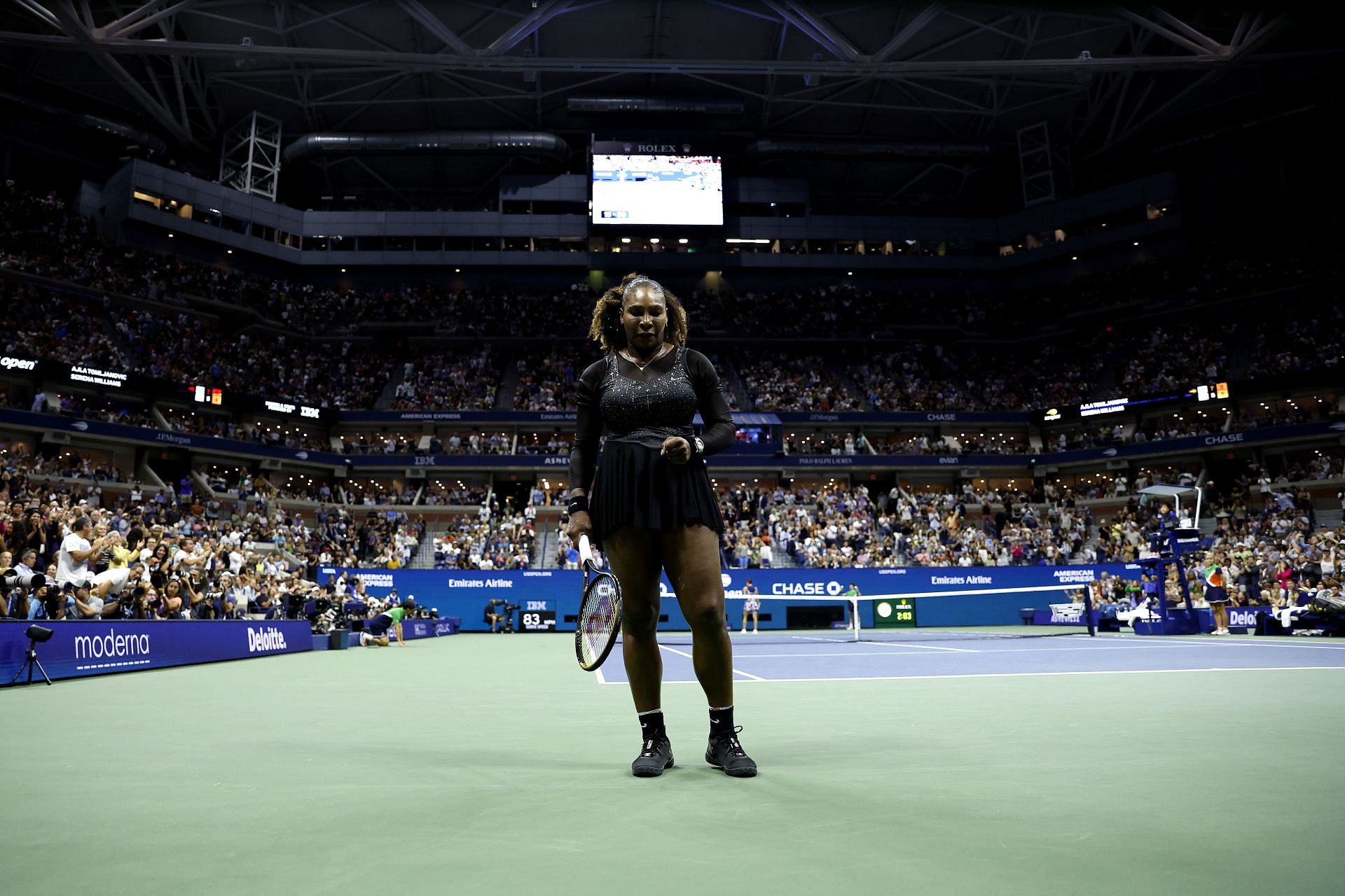Serena Williams during the last match of her career against Ajla Tomljanovic at the US Open