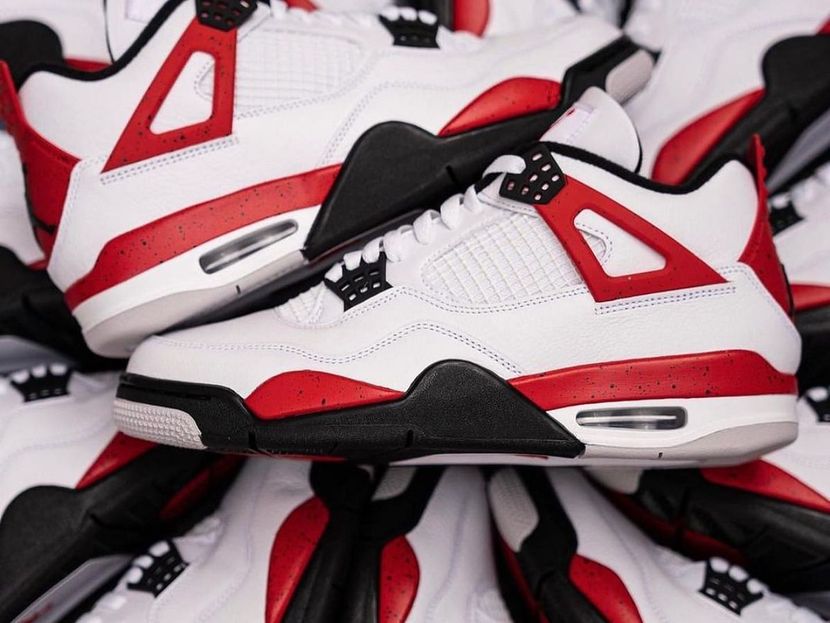 Air Jordan 4 &ldquo;Red Cement&rdquo; (Image via Twitter/@SOLELINKS)