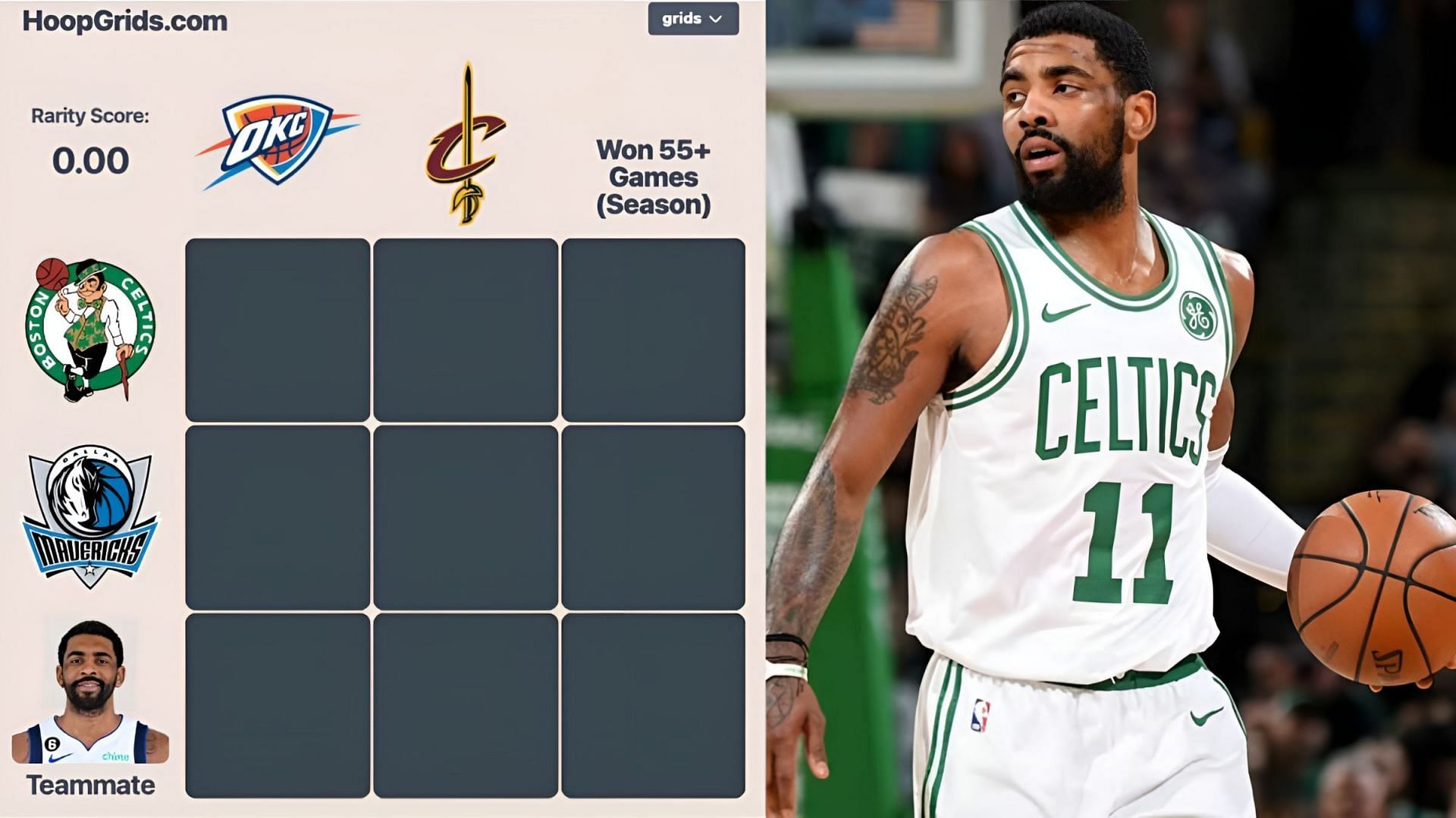 Which Celtics players played for the Thunder and the Cavs? NBA HoopGrids answers for September 6