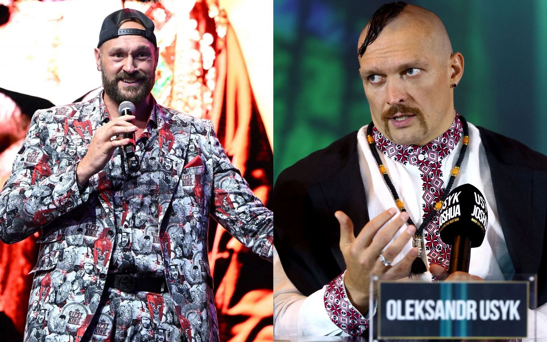 Tyson Fury (L), and Oleksandr Usyk (R) [Images via Getty]