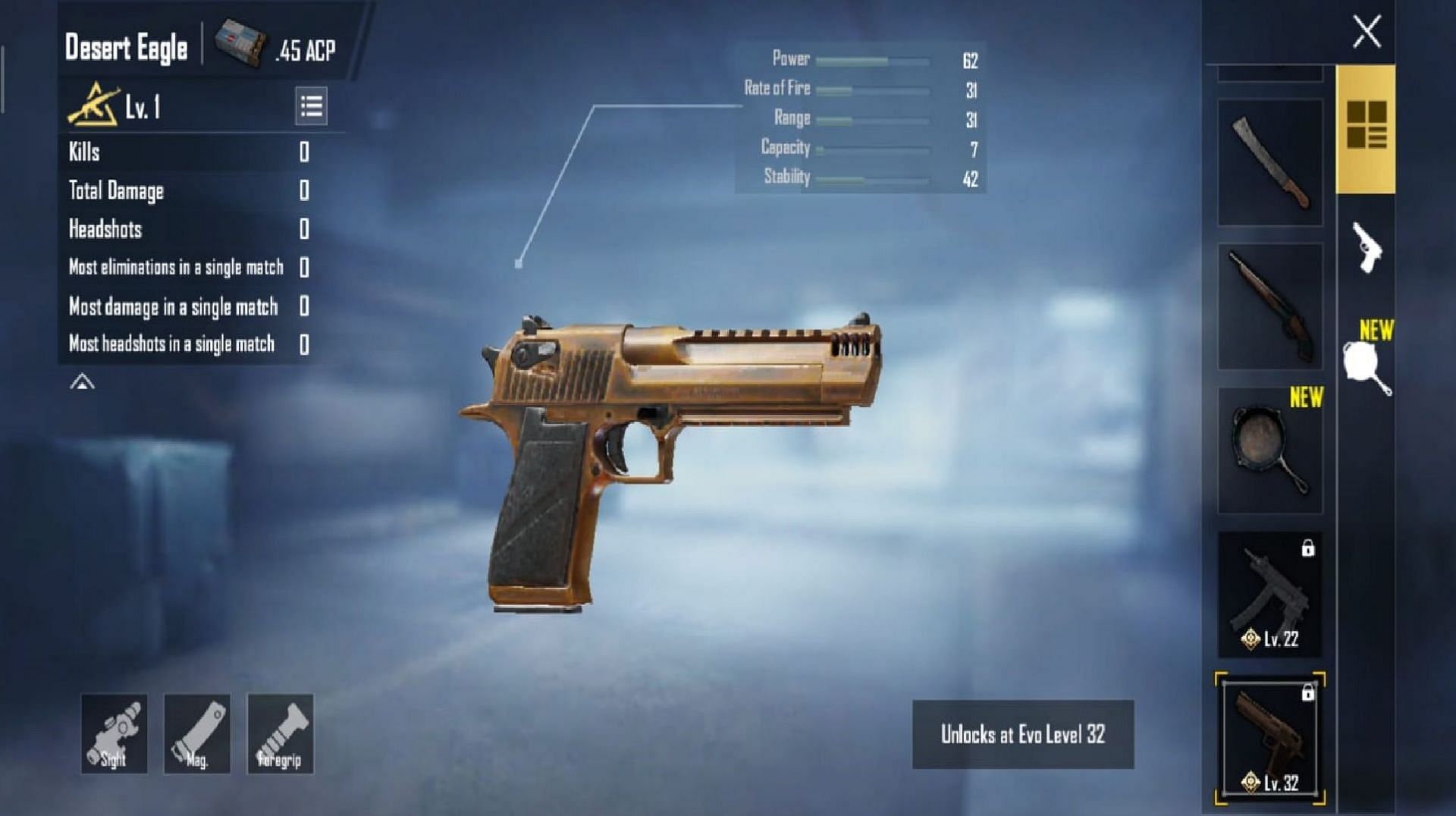 The Desert Eagle in this game has remarkable base damage. (Image via Krafton)