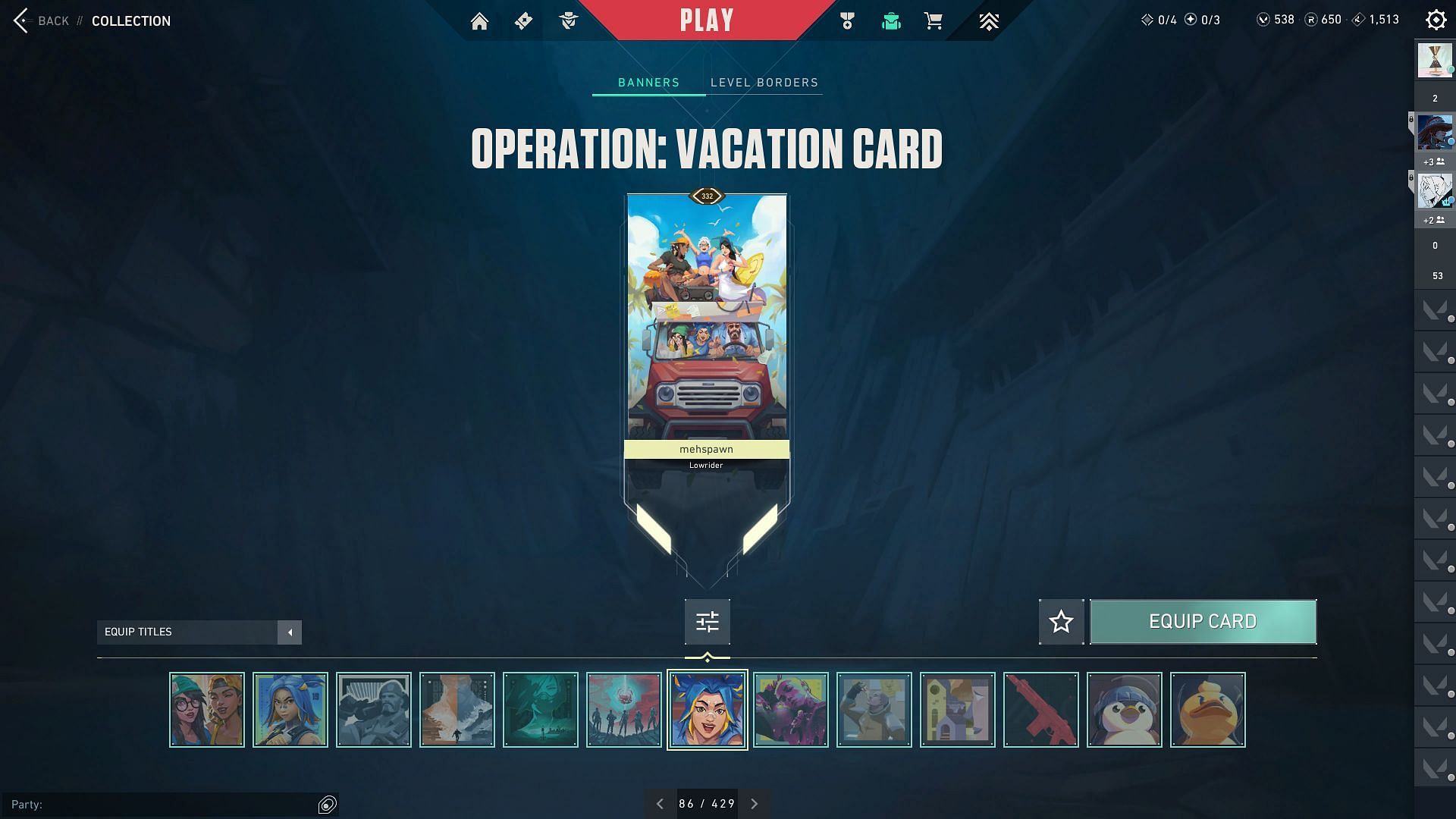 Operation: Vacation Player Card (Image via Riot Games)