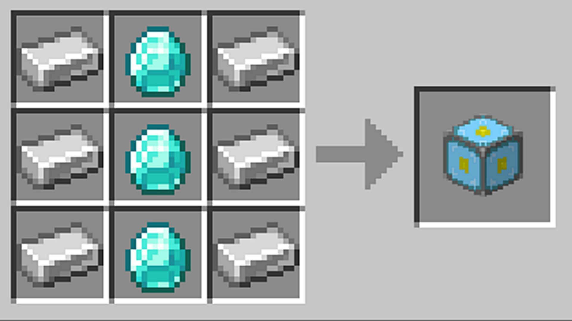 Crafting recipe for the nether reactor core block in Minecraft Pocket Edition (Image via Mojang)