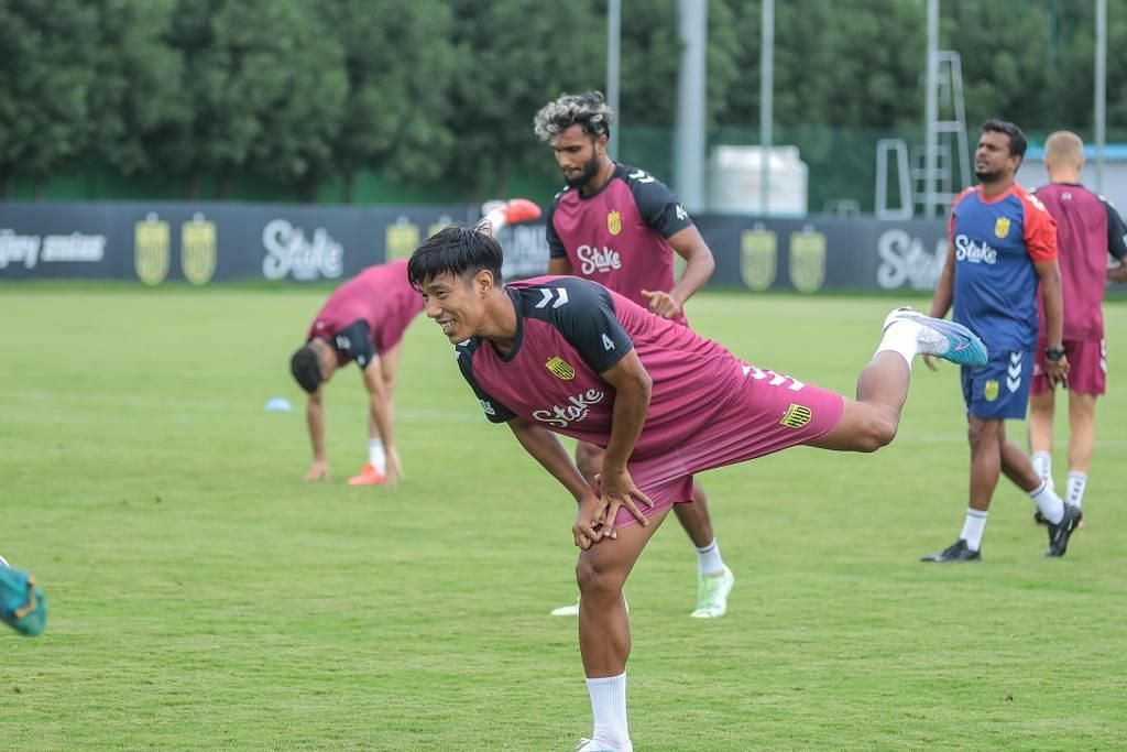 Chinglensana Singh in training during the Durand Cup (Credits: HFC media)