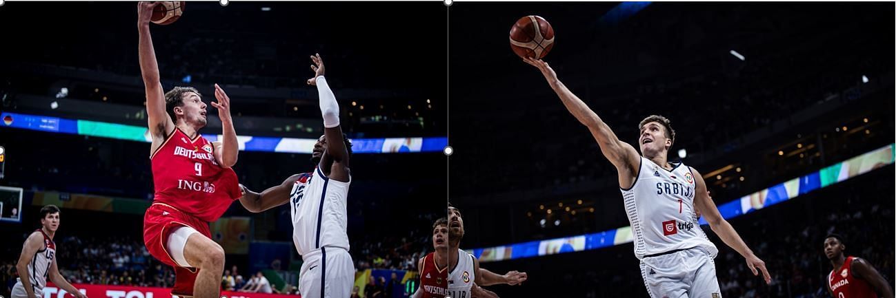 Germany and Serbia battle in the gold medal match of the 2023 FIBA Basketball World Cup on September 10. (FIBA)