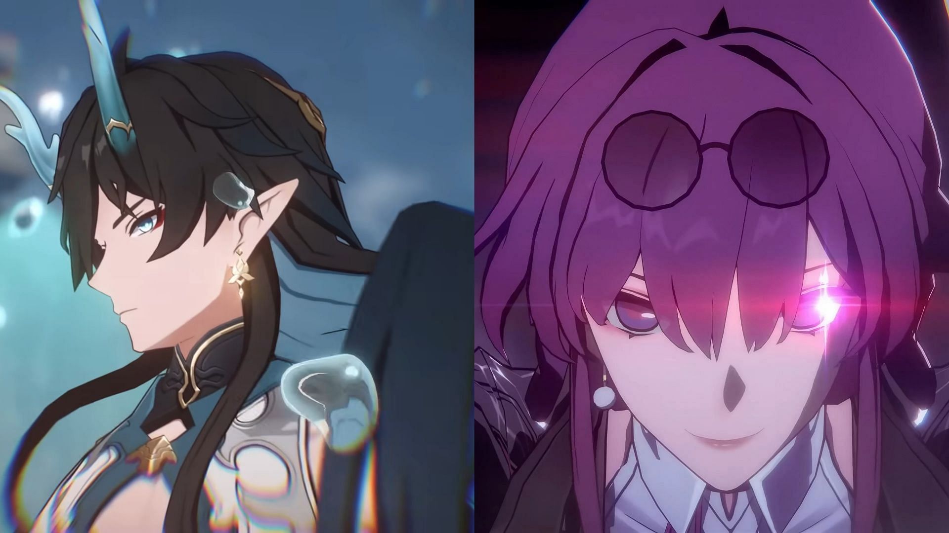 Screengrab of Kafka and Imbibitor Lunae from their respective trailers