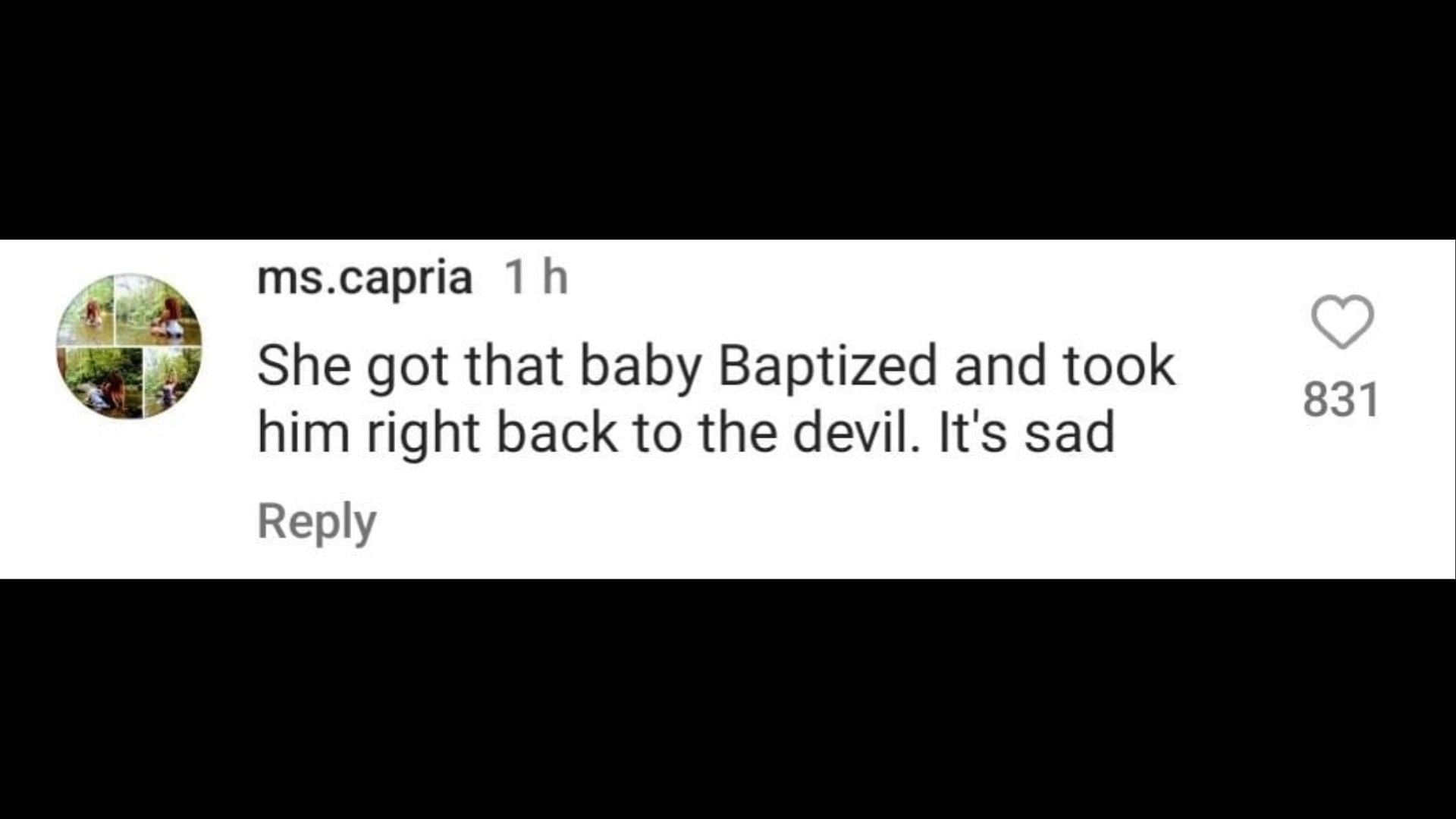 Screenshot of an Internet user remarking on Blueface and Chrisean Rock&#039;s new song, Baby Mama Drama. (Photo via @The Shade Room/Instagram)