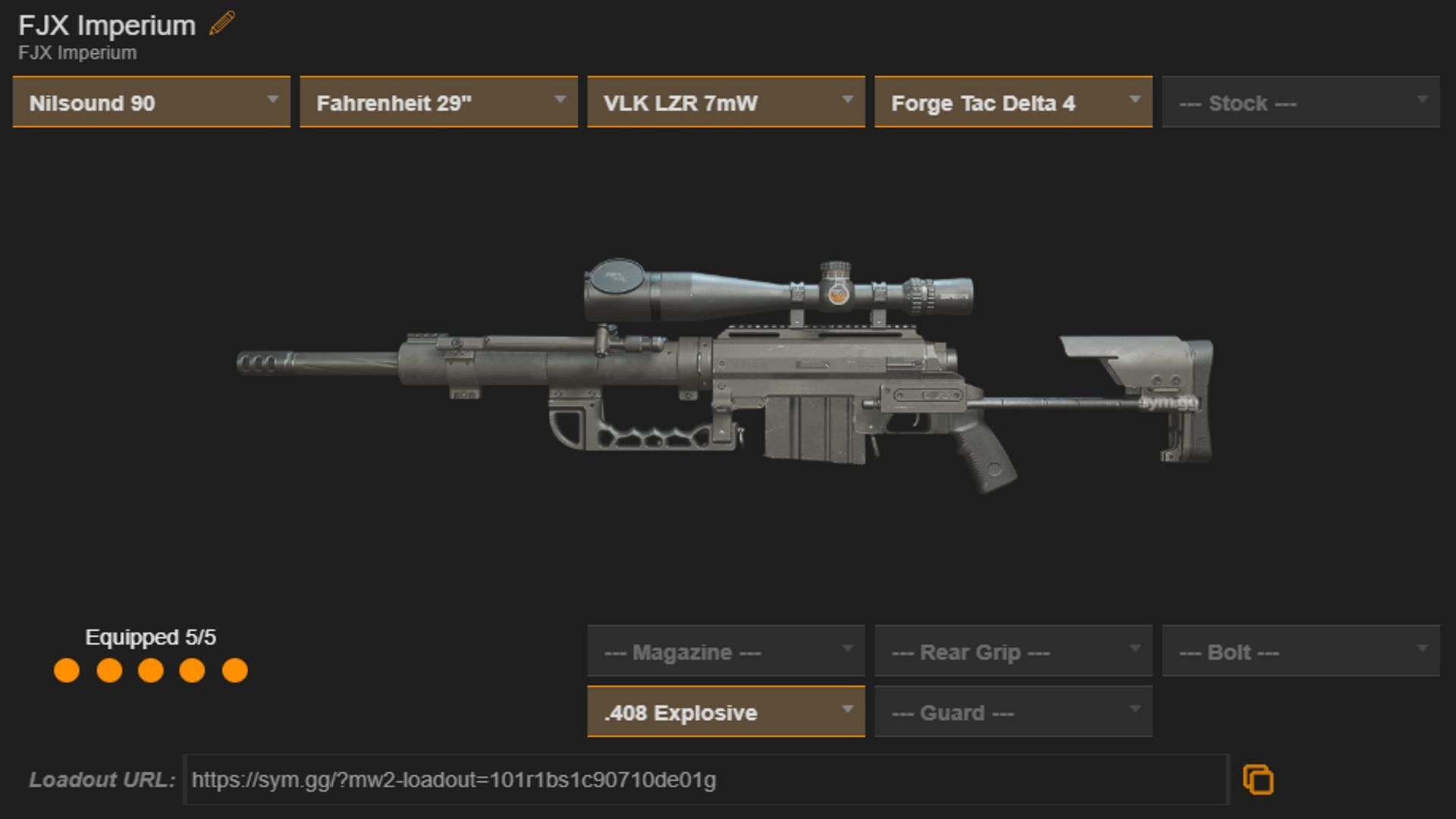 FJX Imperium loadout (Image via sym.gg)