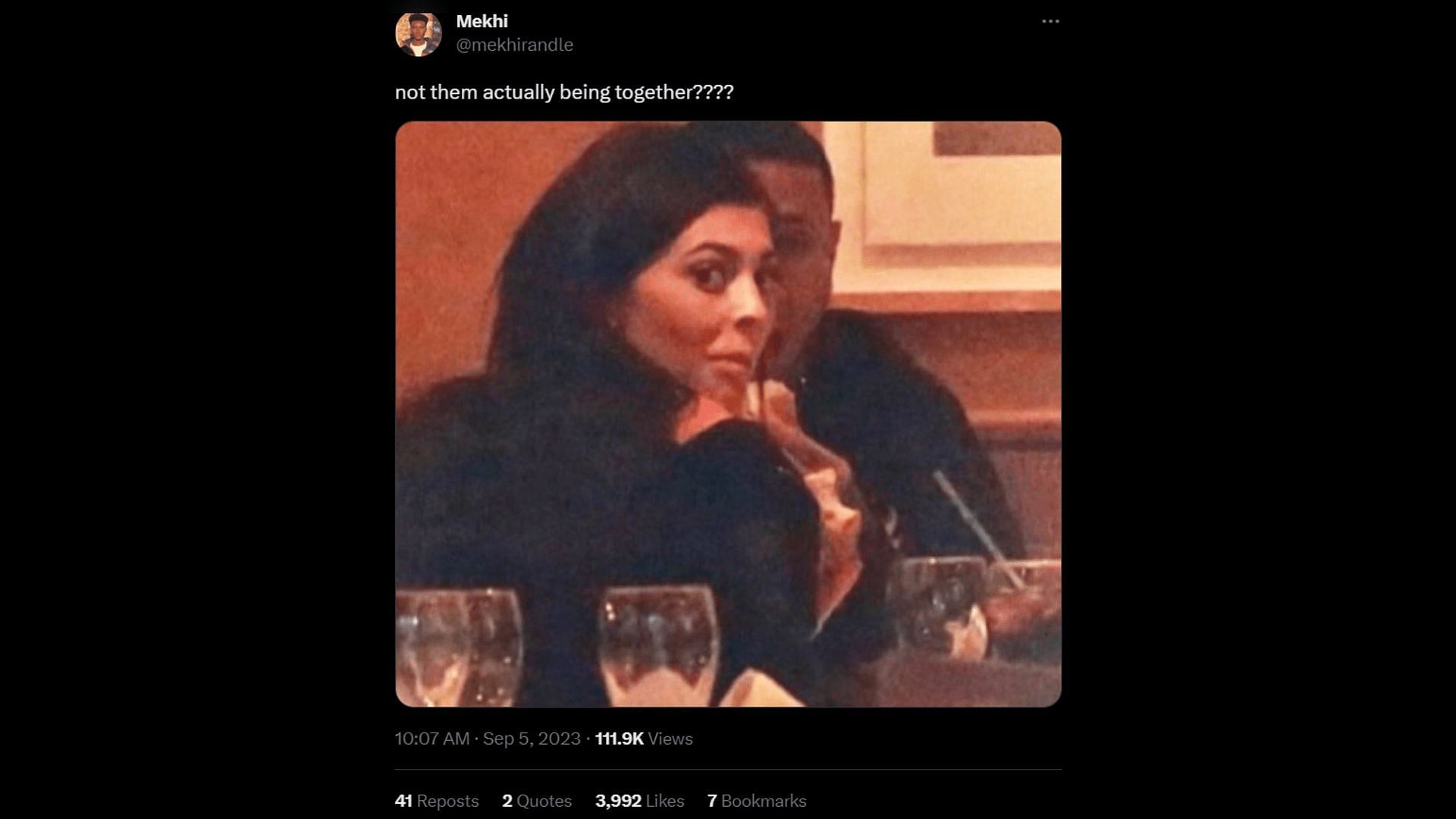 A netizen makes fun of Kylie Jenner and Timothee Chalamet&#039;s alleged romance. (Image via X/Mekhi)