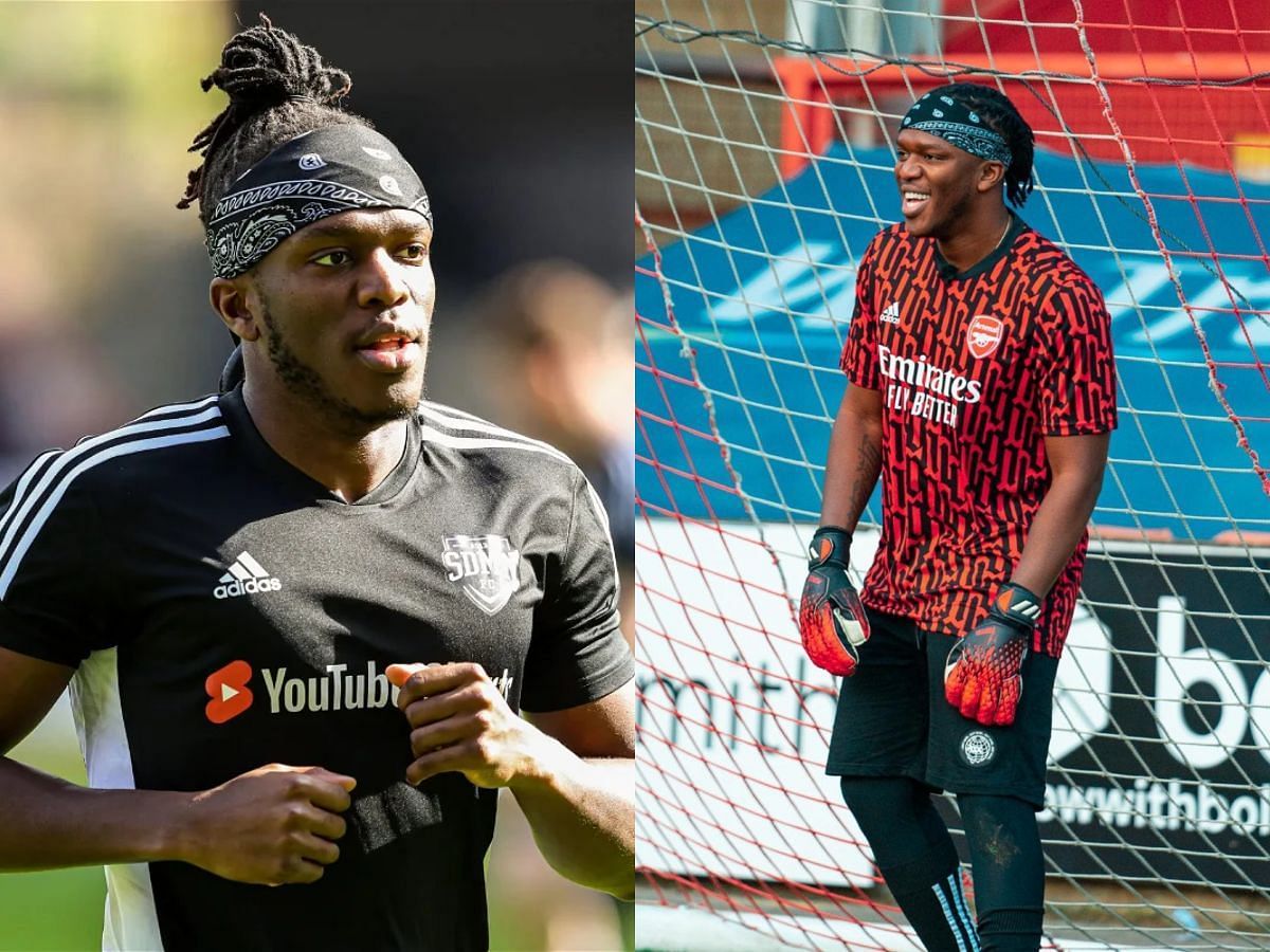 KSI set to start as a goalkeeper in the Sidemen Charity Match 2023 (Image via Sportskeeda)