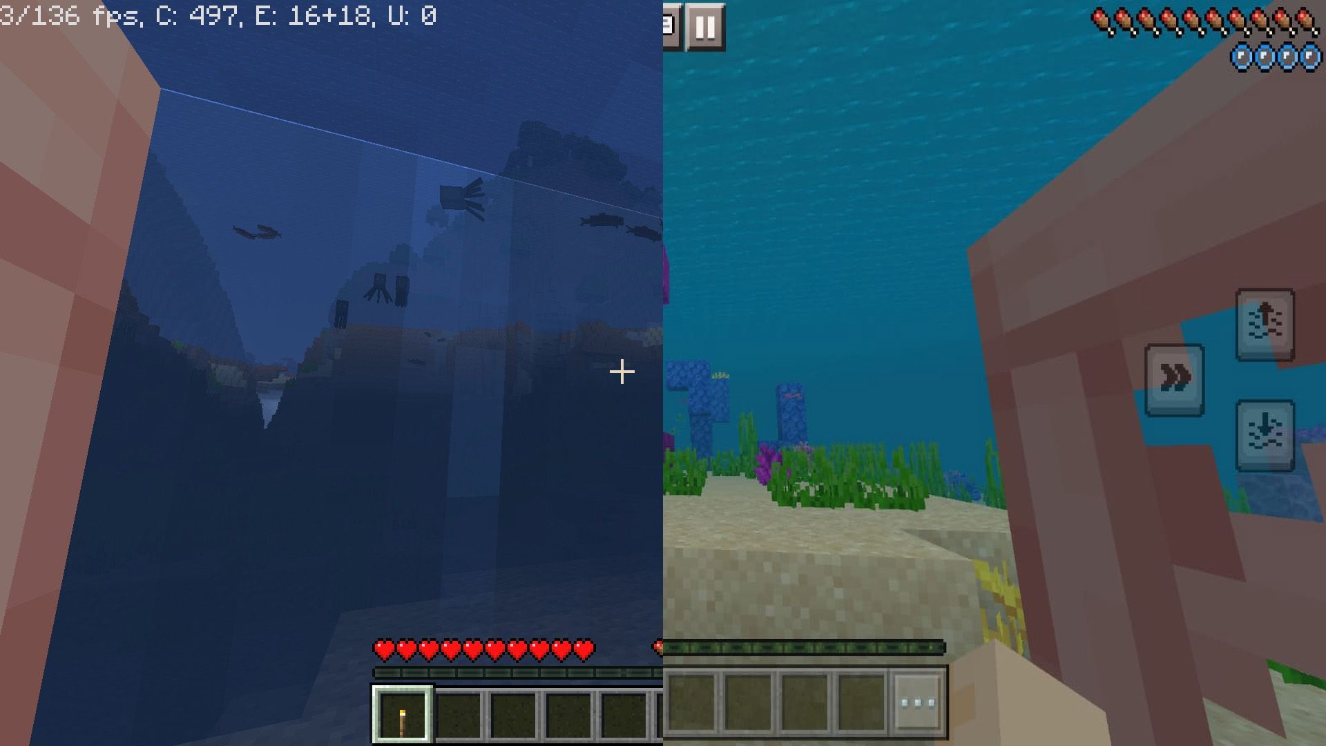 Doors work differently underwater (Image via Mojang)