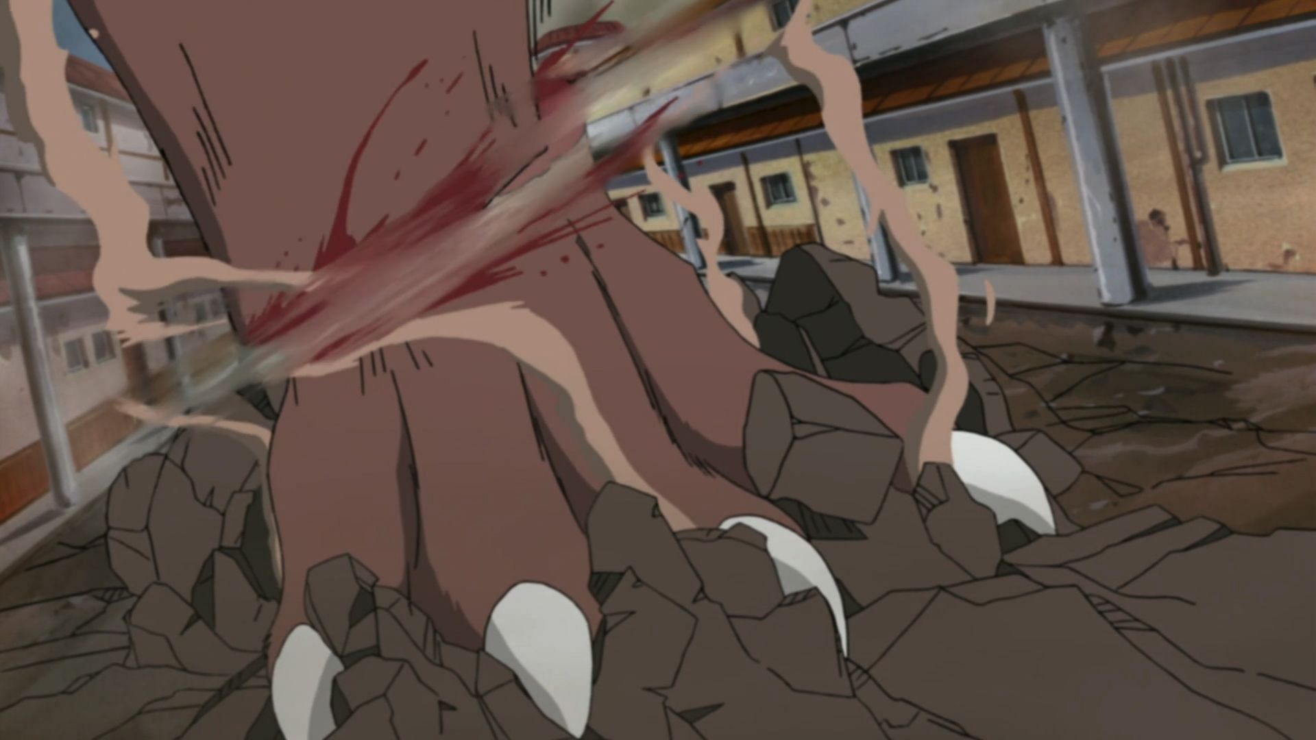 The Wind Release: Wind Cutter Technique being used against a monster in &#039;Naruto&#039; (Image via Studio Pierrot)