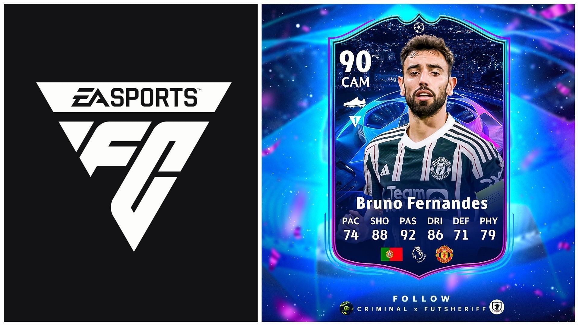 RTTK Bruno has been leaked (Images via EA Sports and Twitter/FUT Sheriff)
