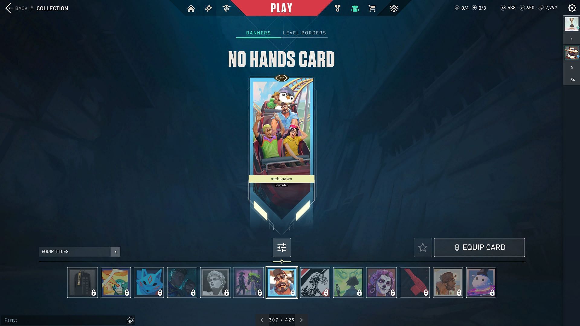 No Hands Player Card (Image via Riot Games)